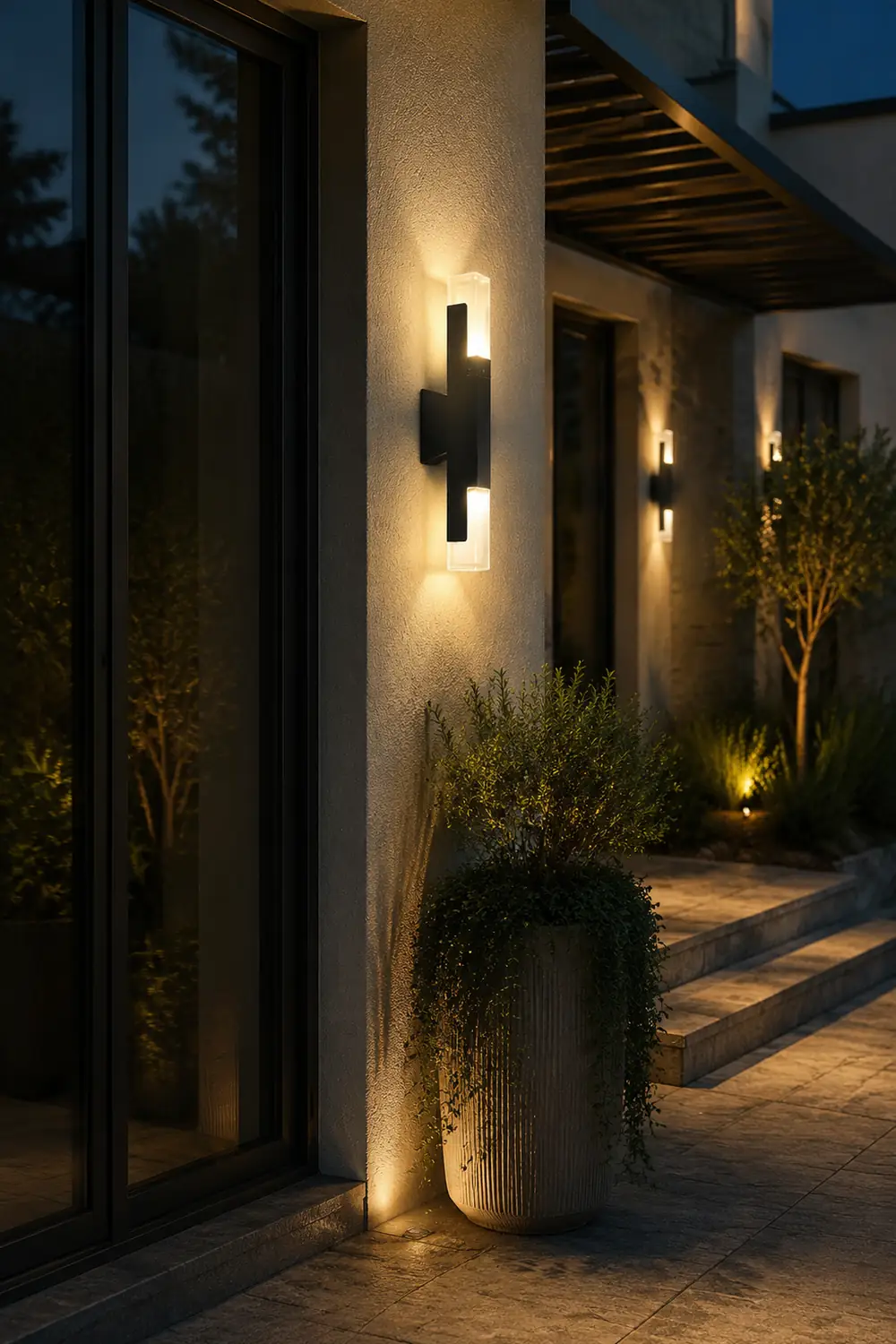 Square Up and Down Lighting LED Waterproof Modern Outdoor Wall Lights - Lumpaz
