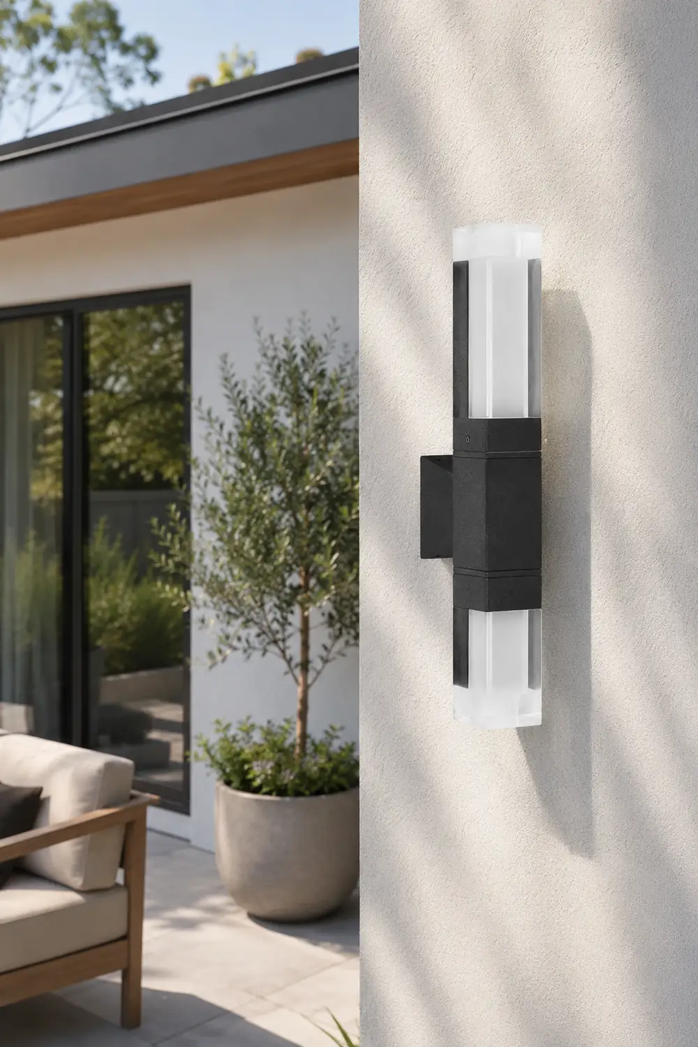 Square Up and Down Lighting LED Waterproof Modern Outdoor Wall Lights - Lumpaz