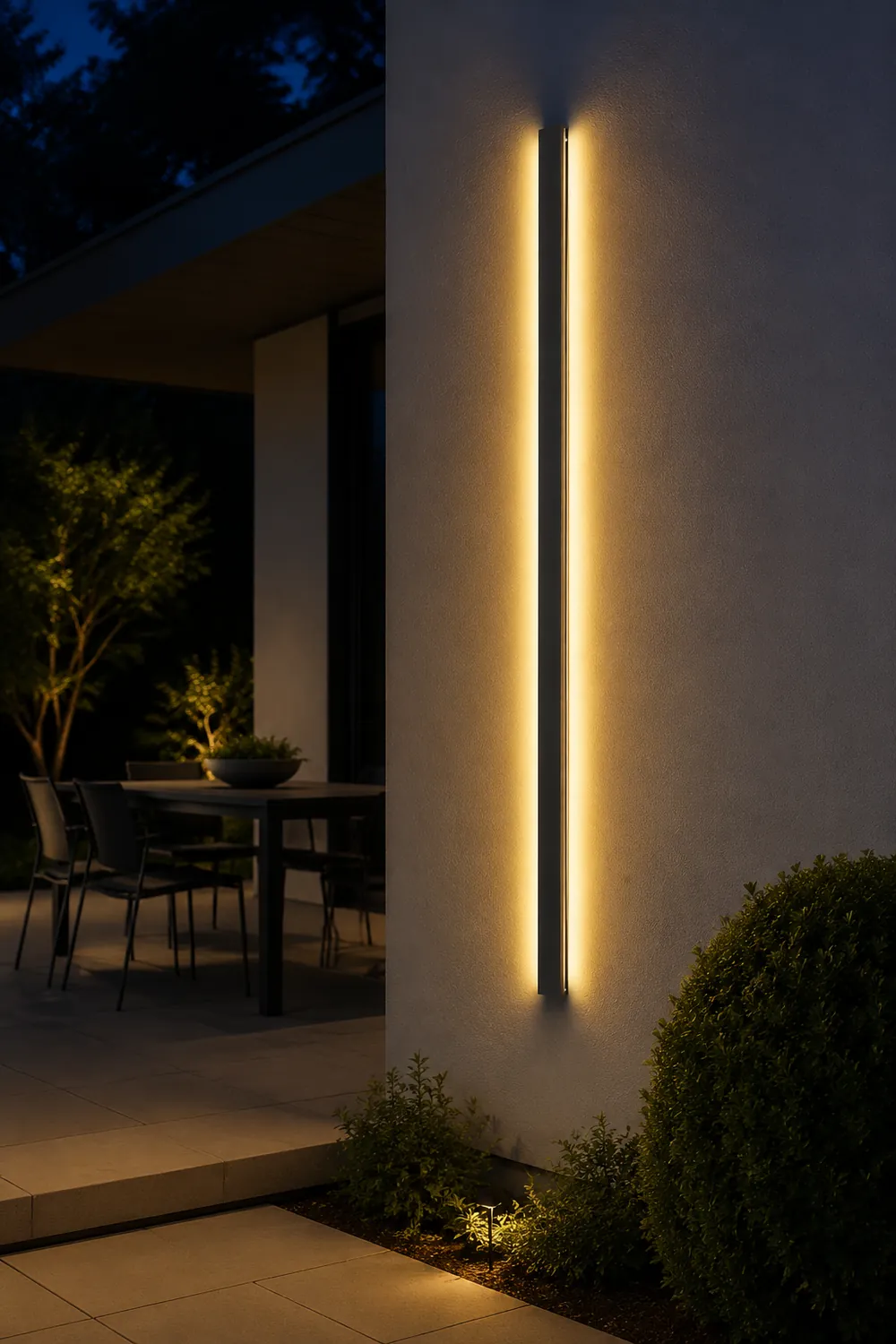 Black Long Strip LED Waterproof Modern Outdoor Wall Lights Porch Lights - Lumpaz