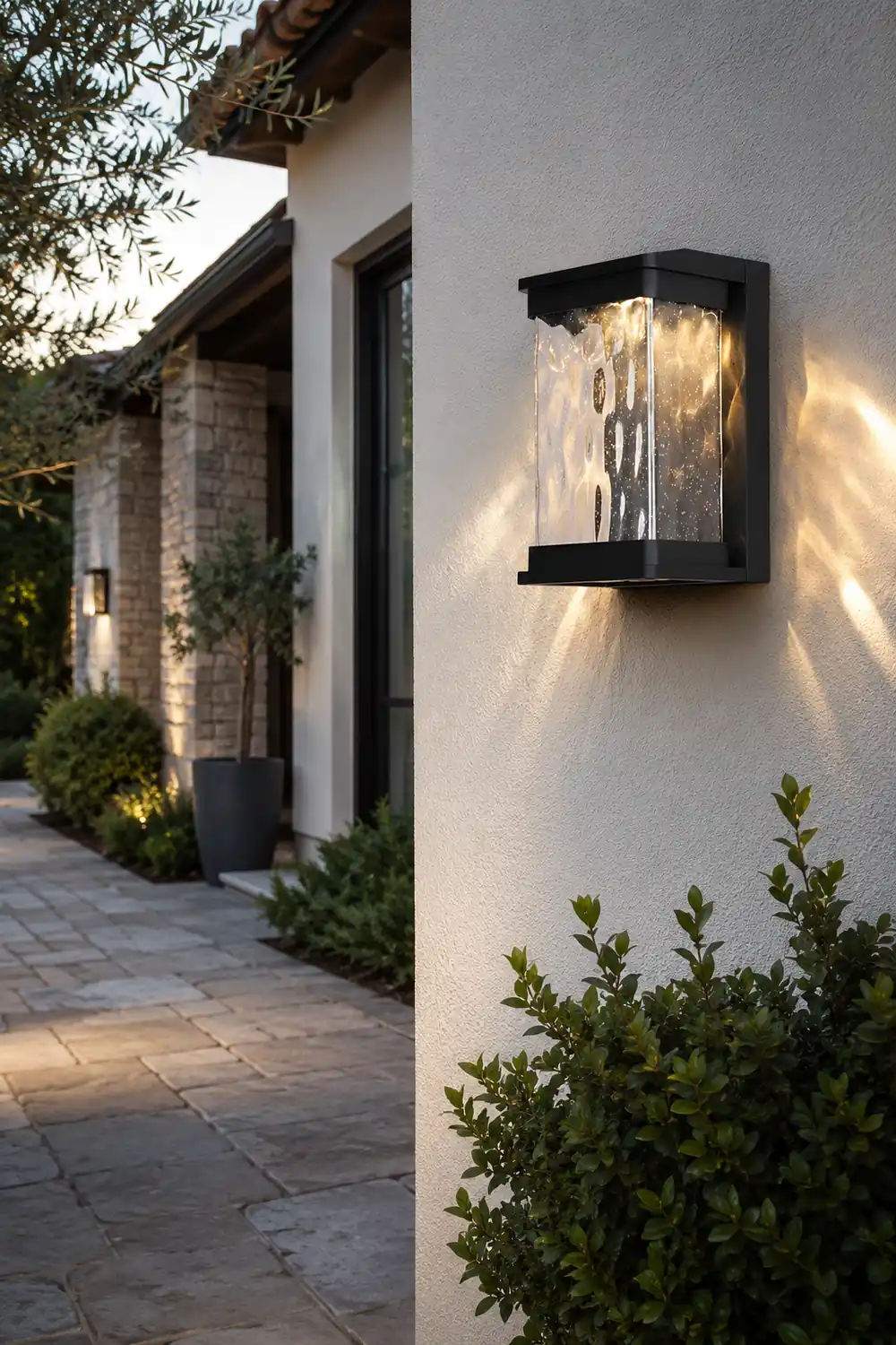 Waterproof Creative Glass LED Black Modern Outdoor Wall Sconce Lighting - Lumpaz