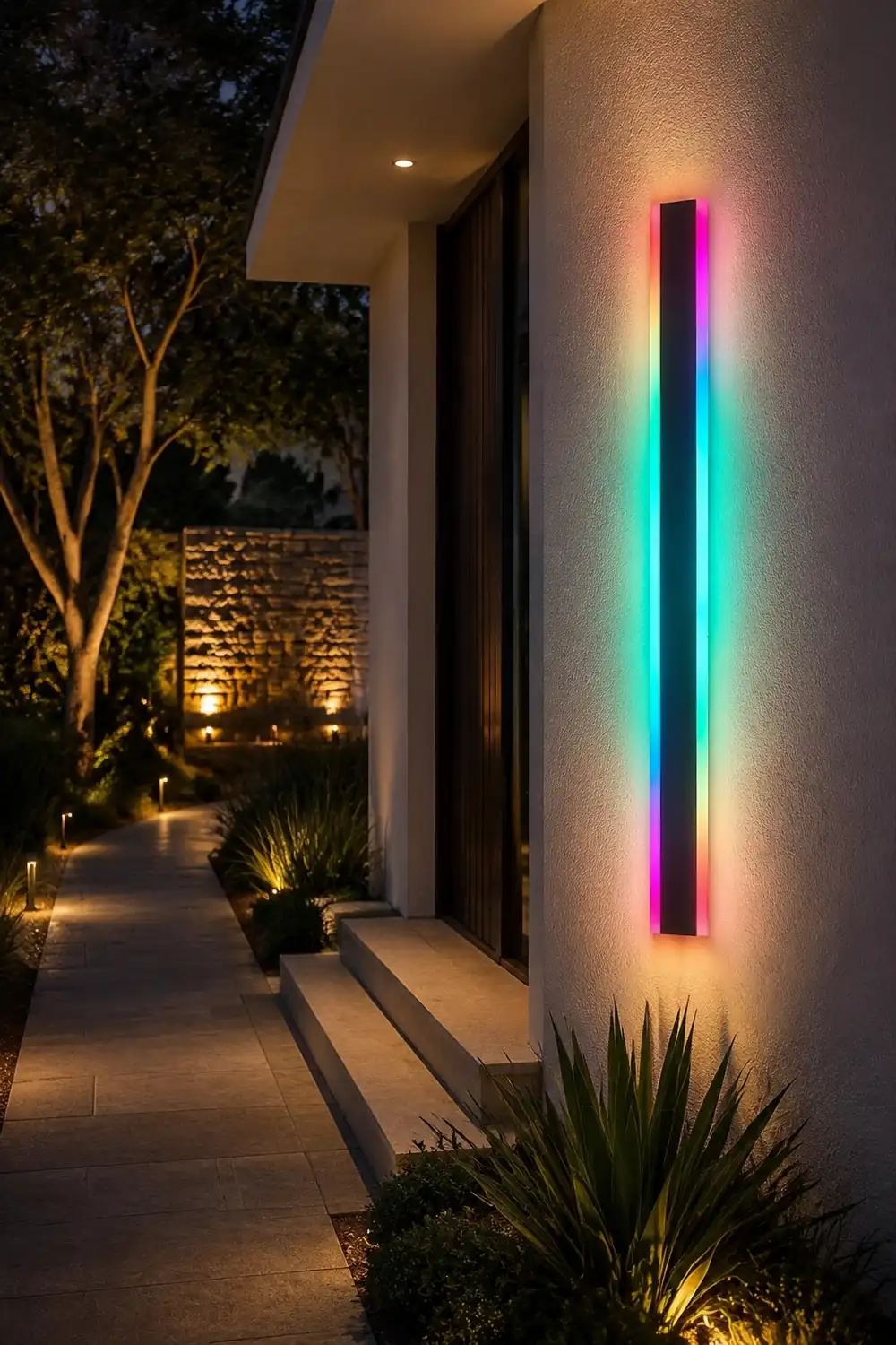 Long Strip Waterproof LED RGB Multi Color Modern Outdoor Sconces - Lumpaz