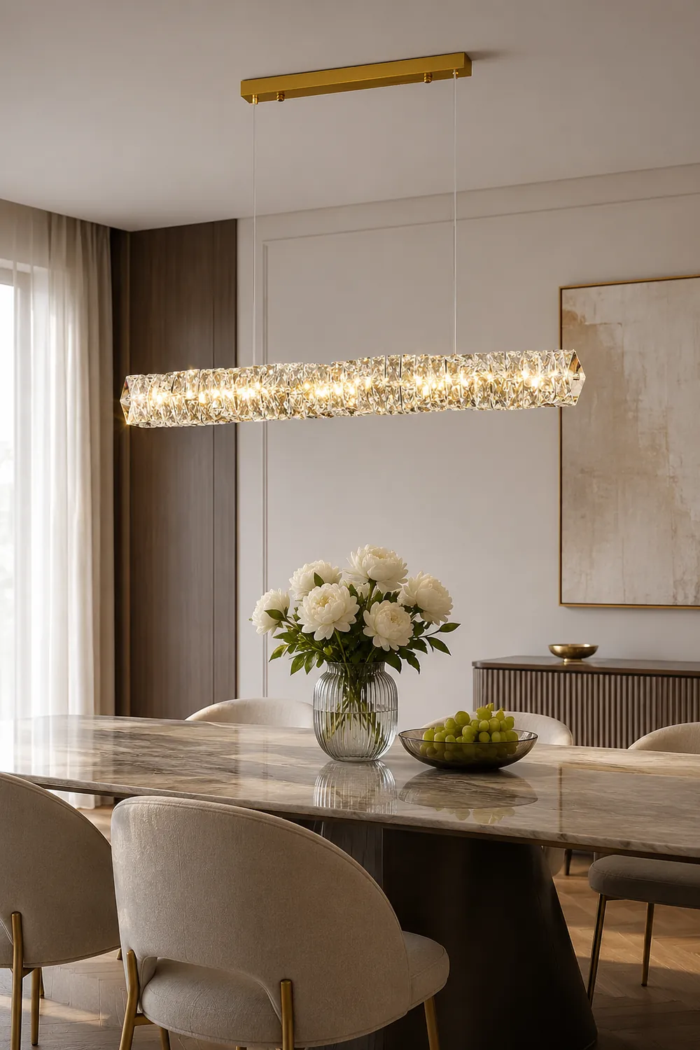 Long Crystal Pendant Lamp - Lumpaz