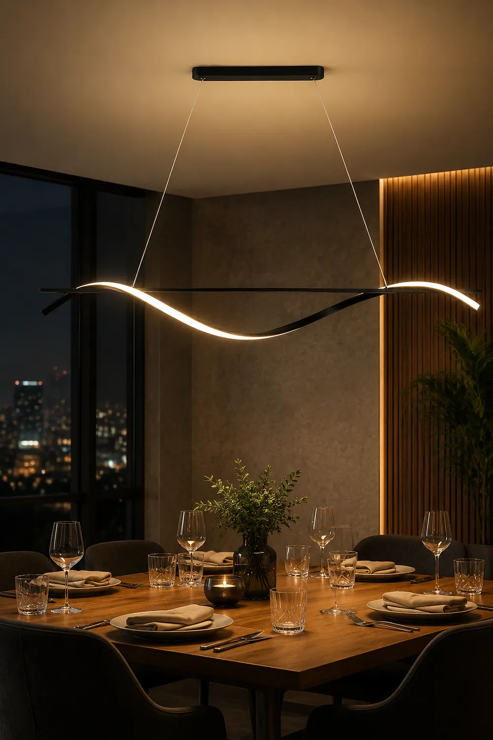 Black Wave Chandelier - Lumpaz