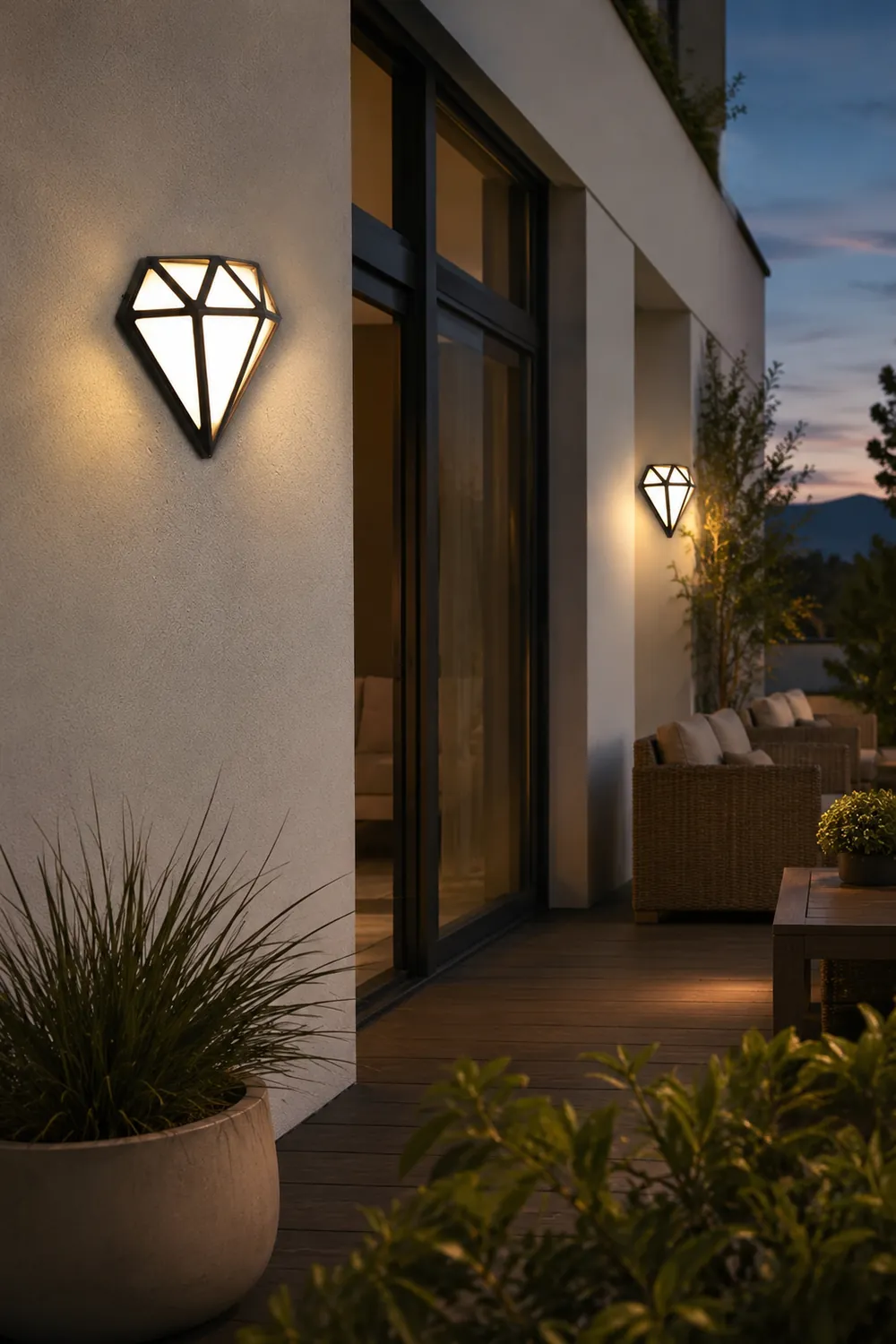Rhombus Diamonds LED Waterproof Modern Porch Lights Outdoor Wall Lights - Lumpaz