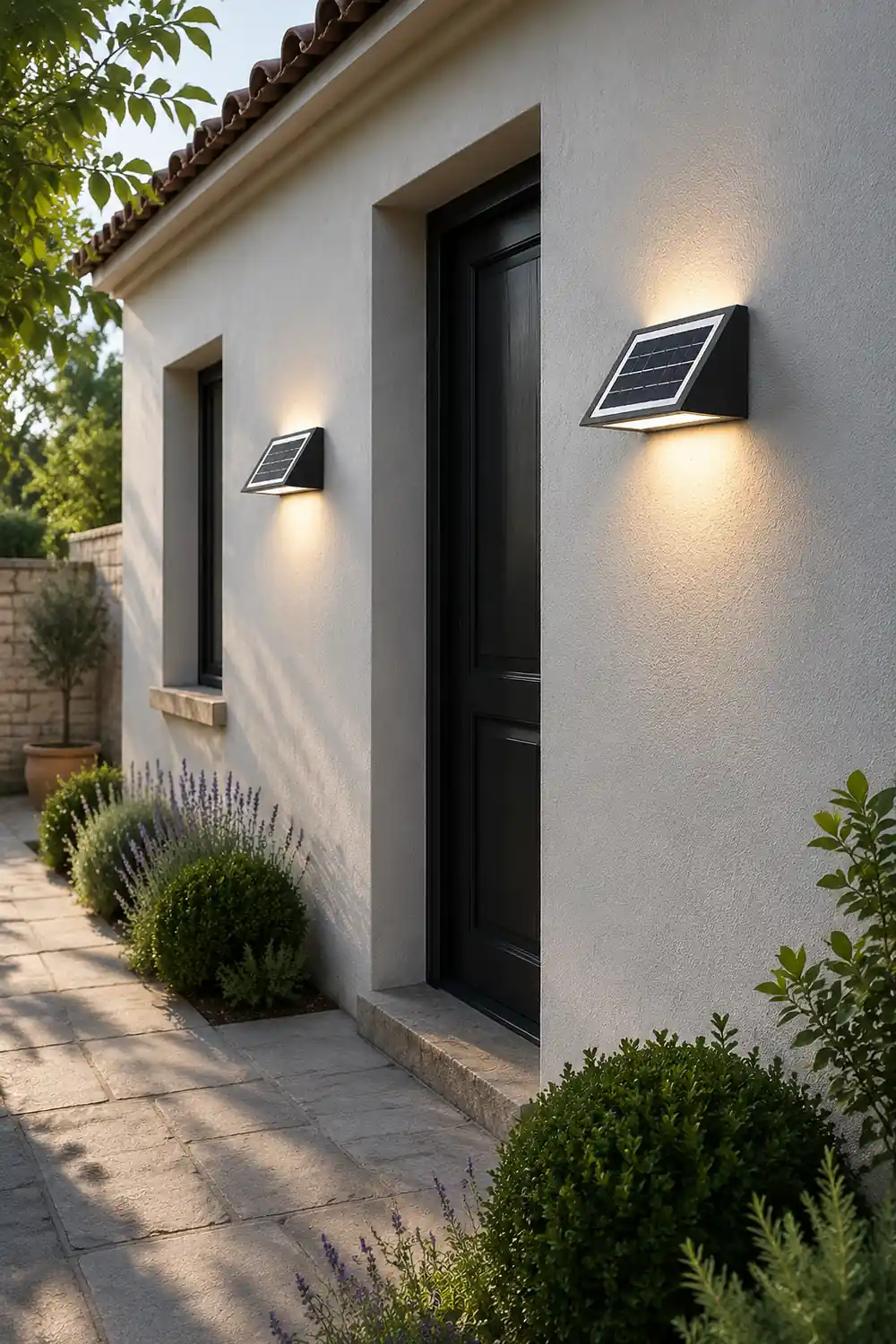 Waterproof Minimalist LED Up Donw Lighting Solar Outdoor Wall Lights - Lumpaz