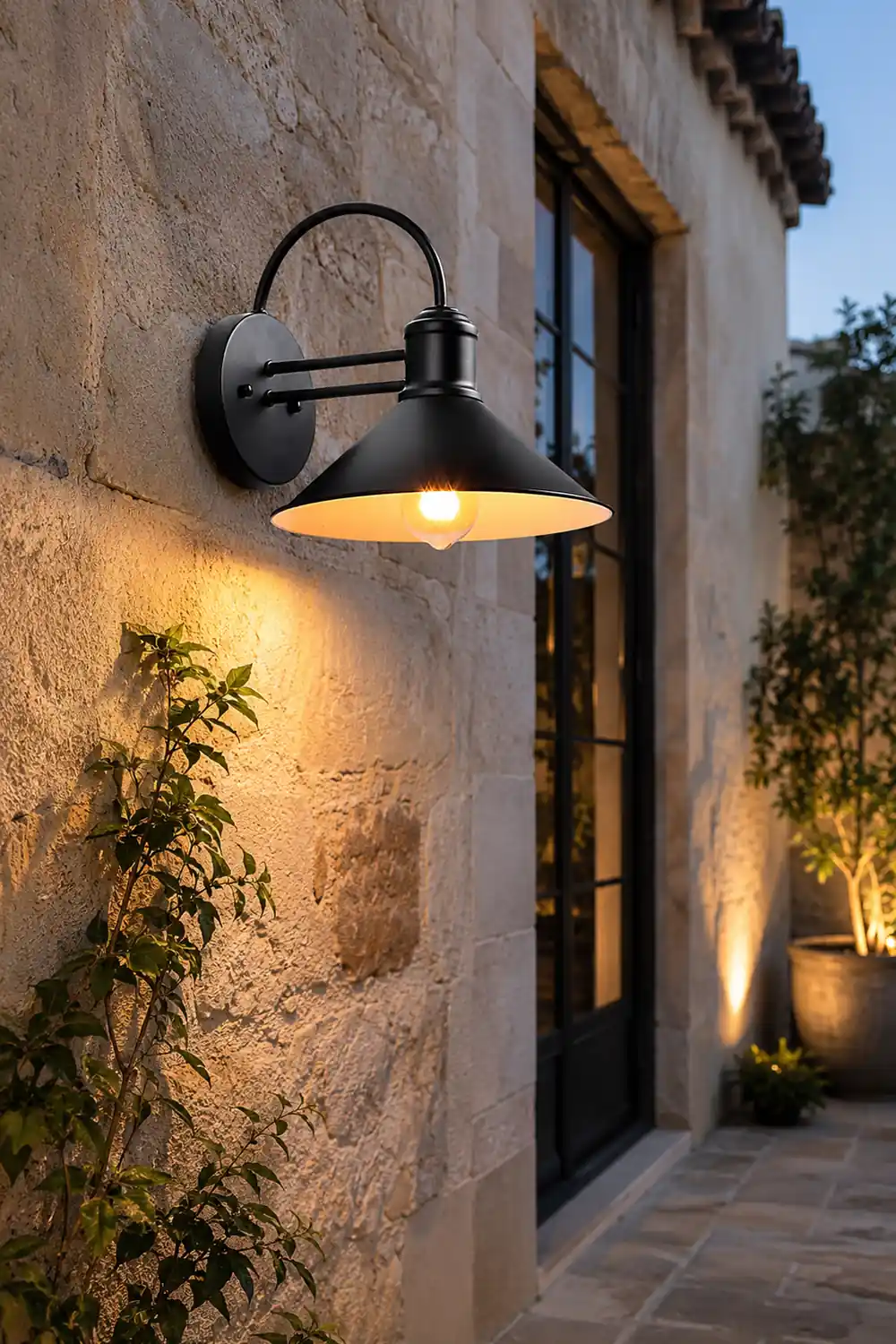 Retro Conical Iron Waterproof Industrial Style Outdoor Wall Lamp Exterior Lights - Lumpaz