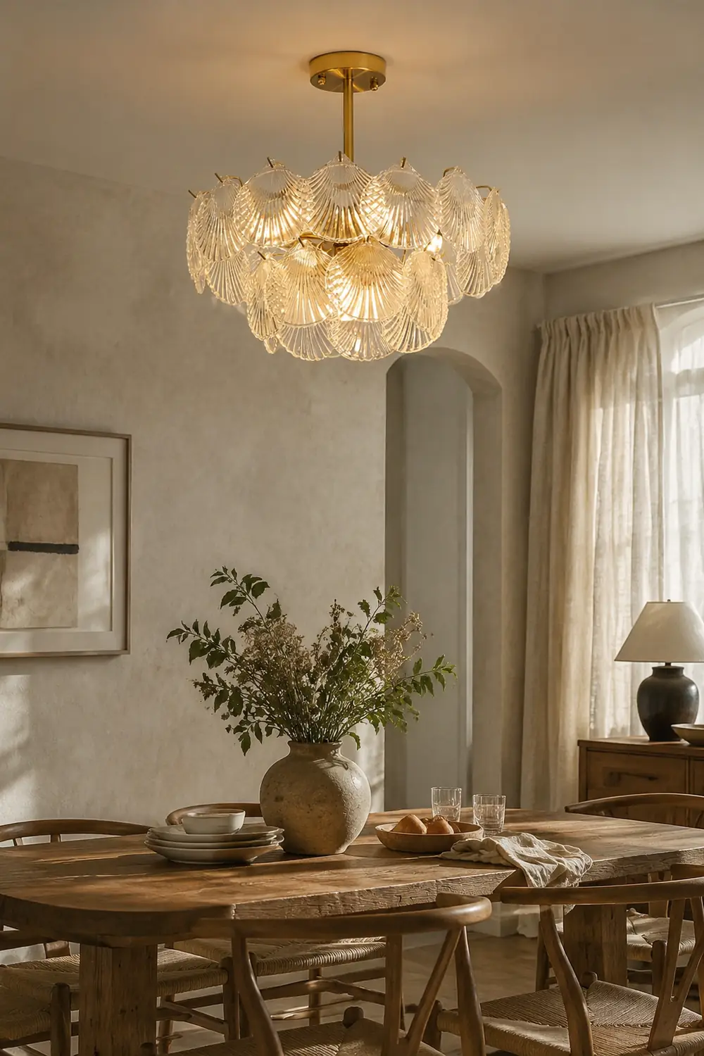 Shell Glass Chandelier - Lumpaz
