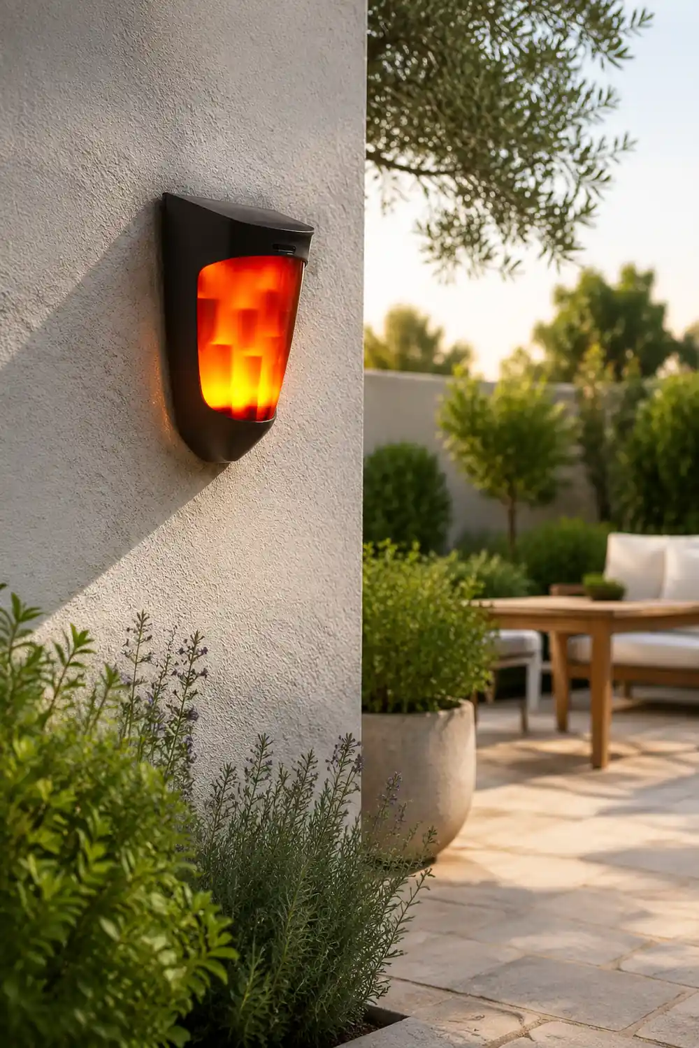 Solar Energy LED Outdoor Wall Lamp Flame Light Wall Sconce Lighting Wall Lights - Lumpaz
