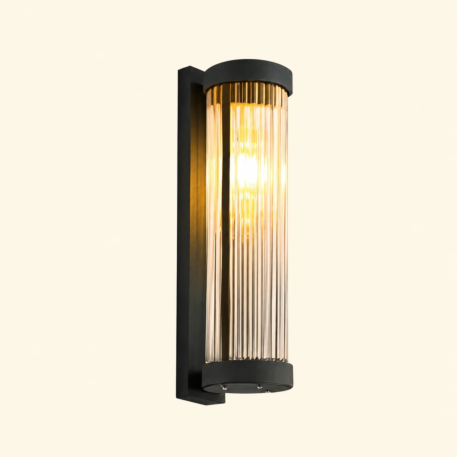 Creative Glass Waterproof LED Black Modern Solar Wall Lamp Exterior Lights - Lumpaz