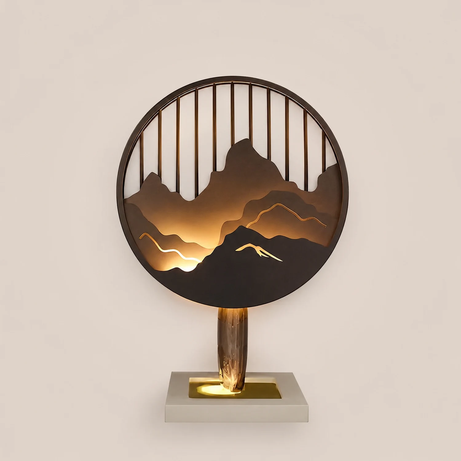 Round Mountain Scenery LED Waterproof Outdoor Wall Sconce Lighting - Lumpaz