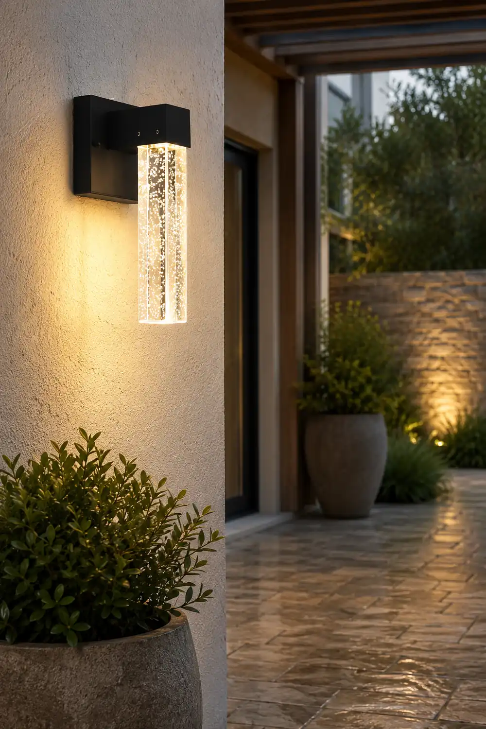 Waterproof LED 10W Crystal Black Modern Outdoor Wall Lamp Exterior Lights - Lumpaz