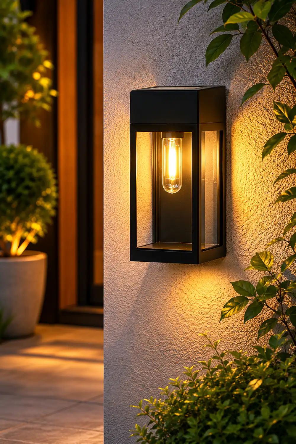Rectangular Glass LED Waterproof Light-controlled Solar Wall Lamp - Lumpaz