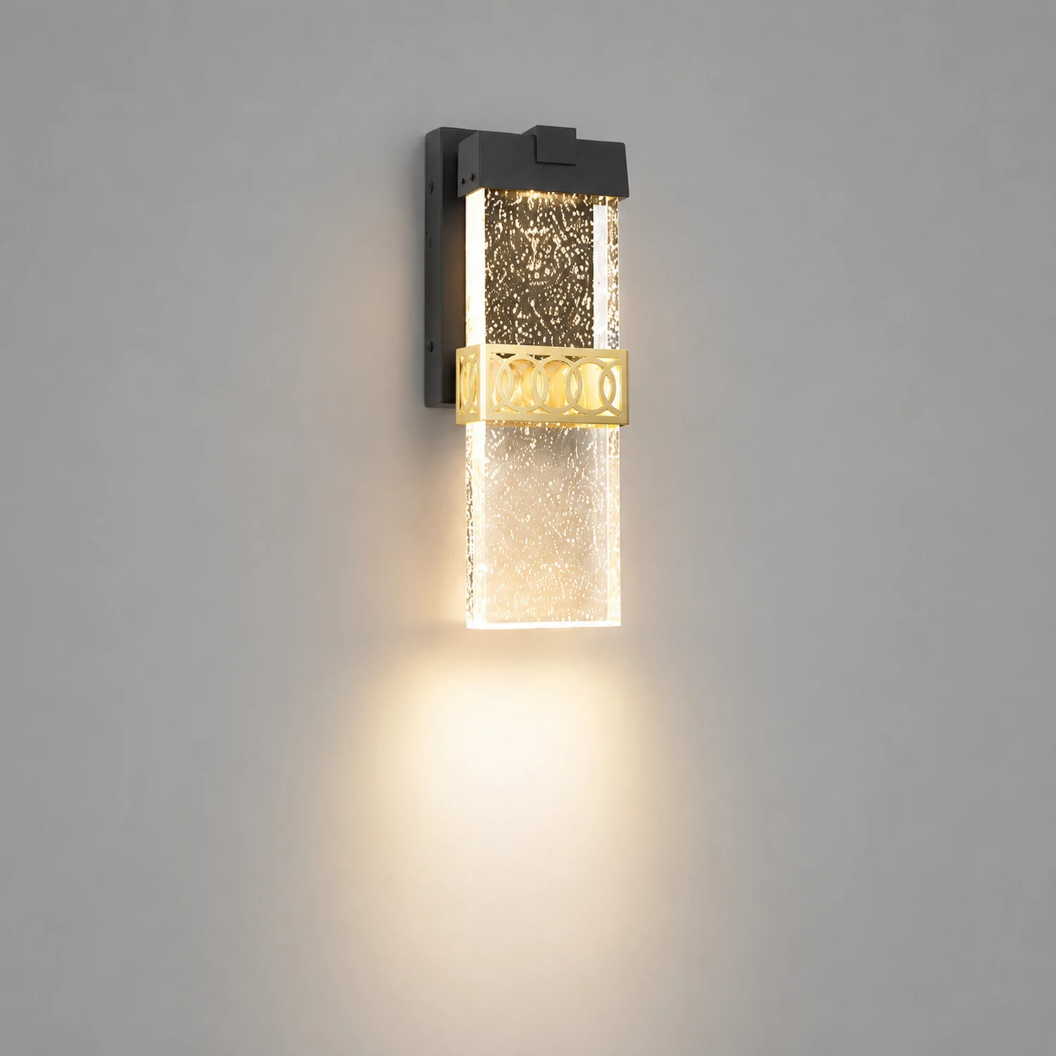 Bubbles Crystal LED Waterproof Black Simple Modern Outdoor Wall Lights - Lumpaz