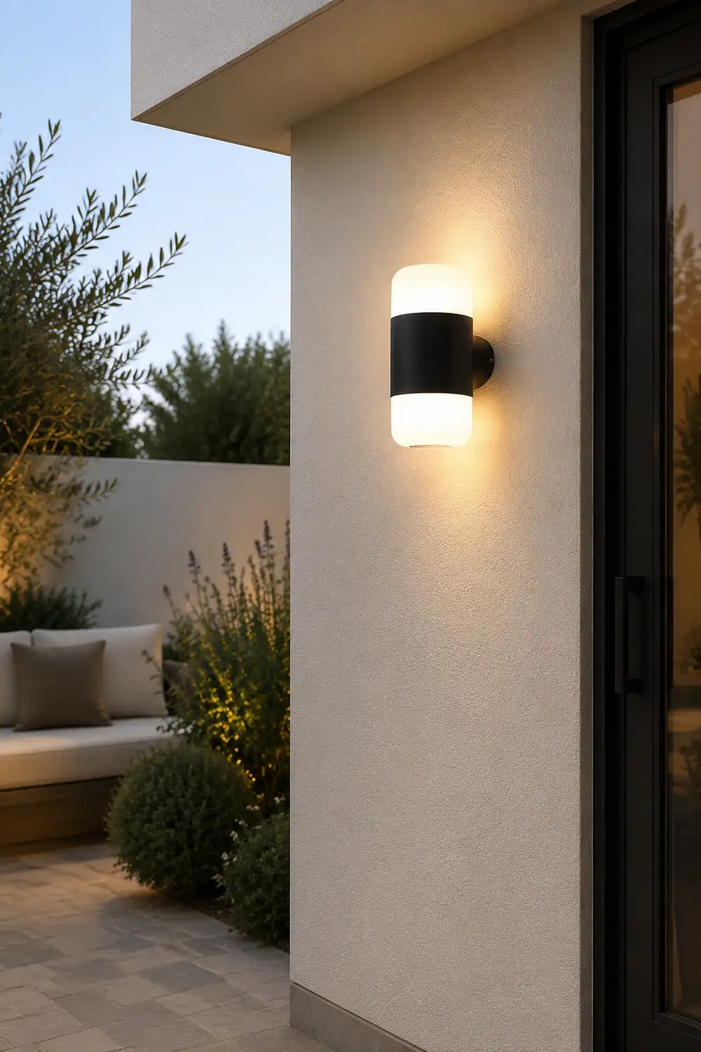 Round Up and Down Light LED Waterproof Black Modern Outdoor Wall Lamp - Lumpaz