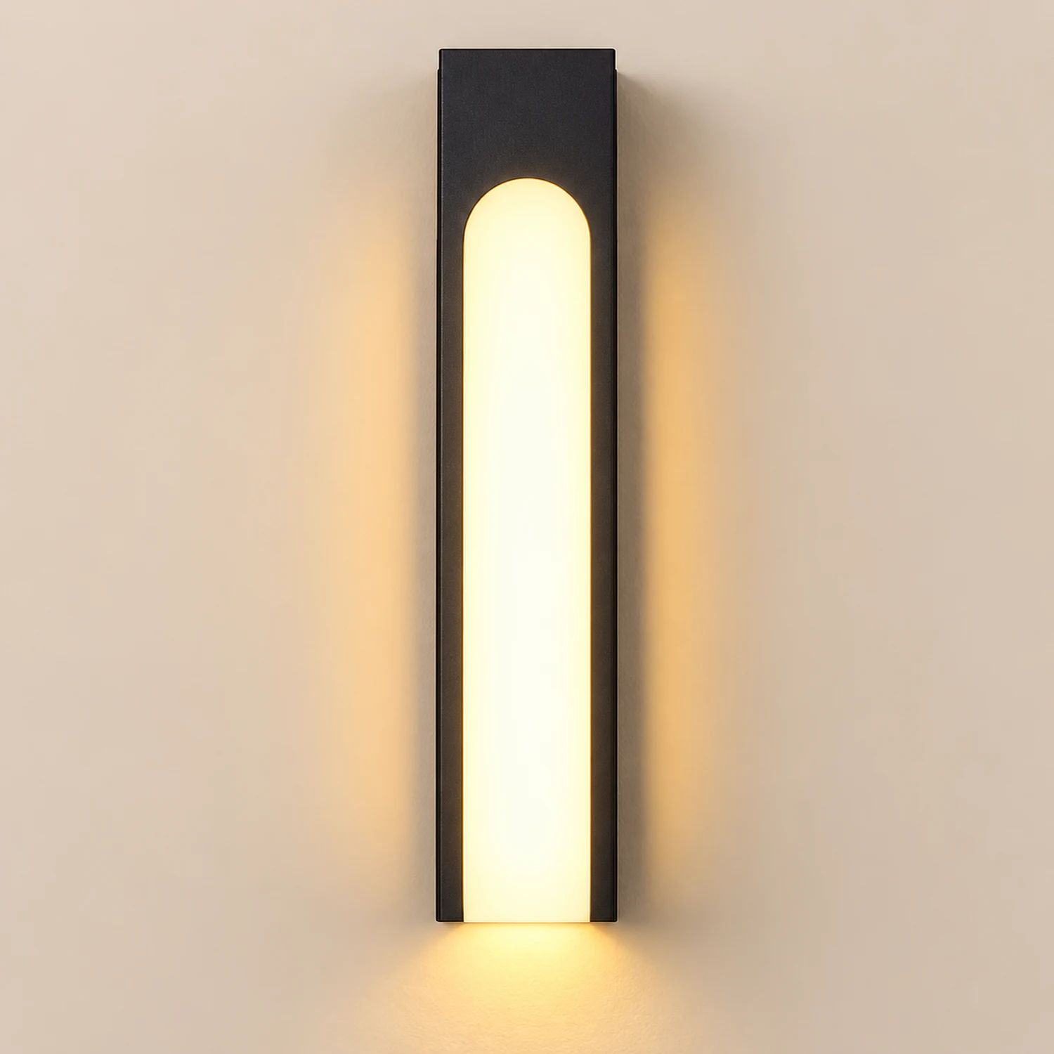 Arched Trapezoid Waterproof Black LED Modern Outdoor Wall Lights Wall Lamp - Lumpaz