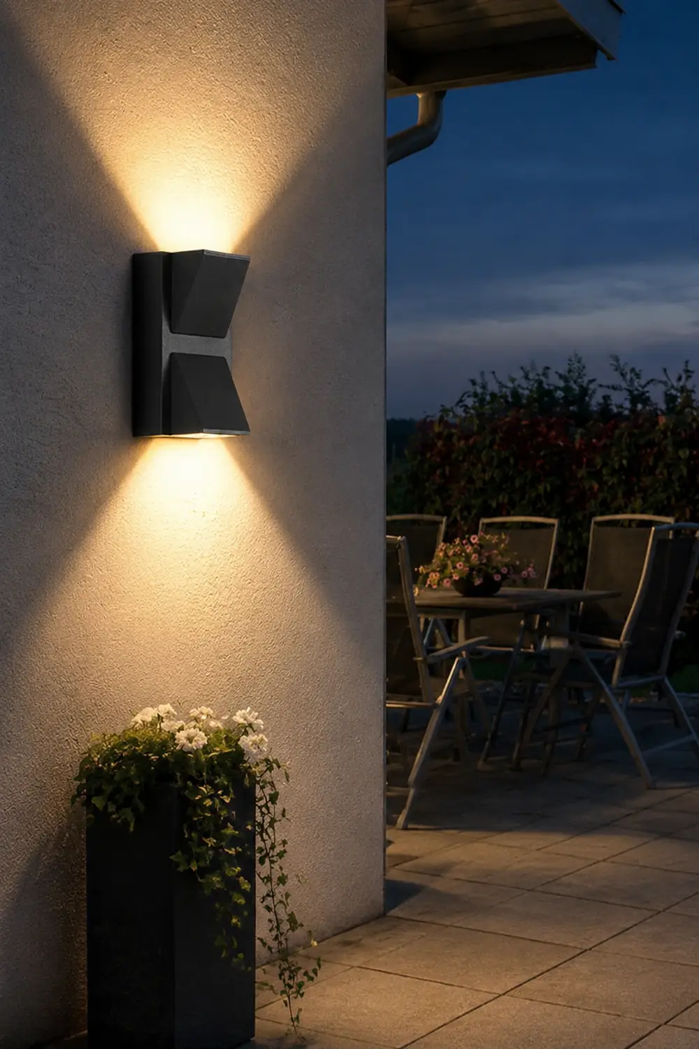 Waterproof LED Up And Down Lighting Black Modern Outdoor Wall Lights - Lumpaz