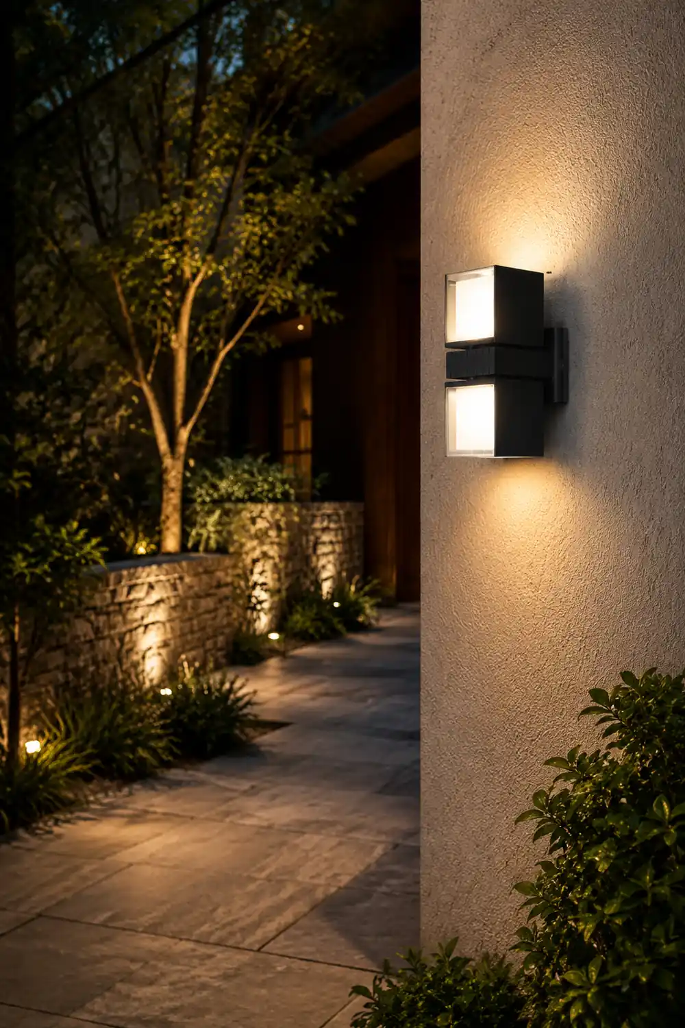 Adjustable Square Lamps Up And Down Lighting Black Outdoor Wall Lights - Lumpaz