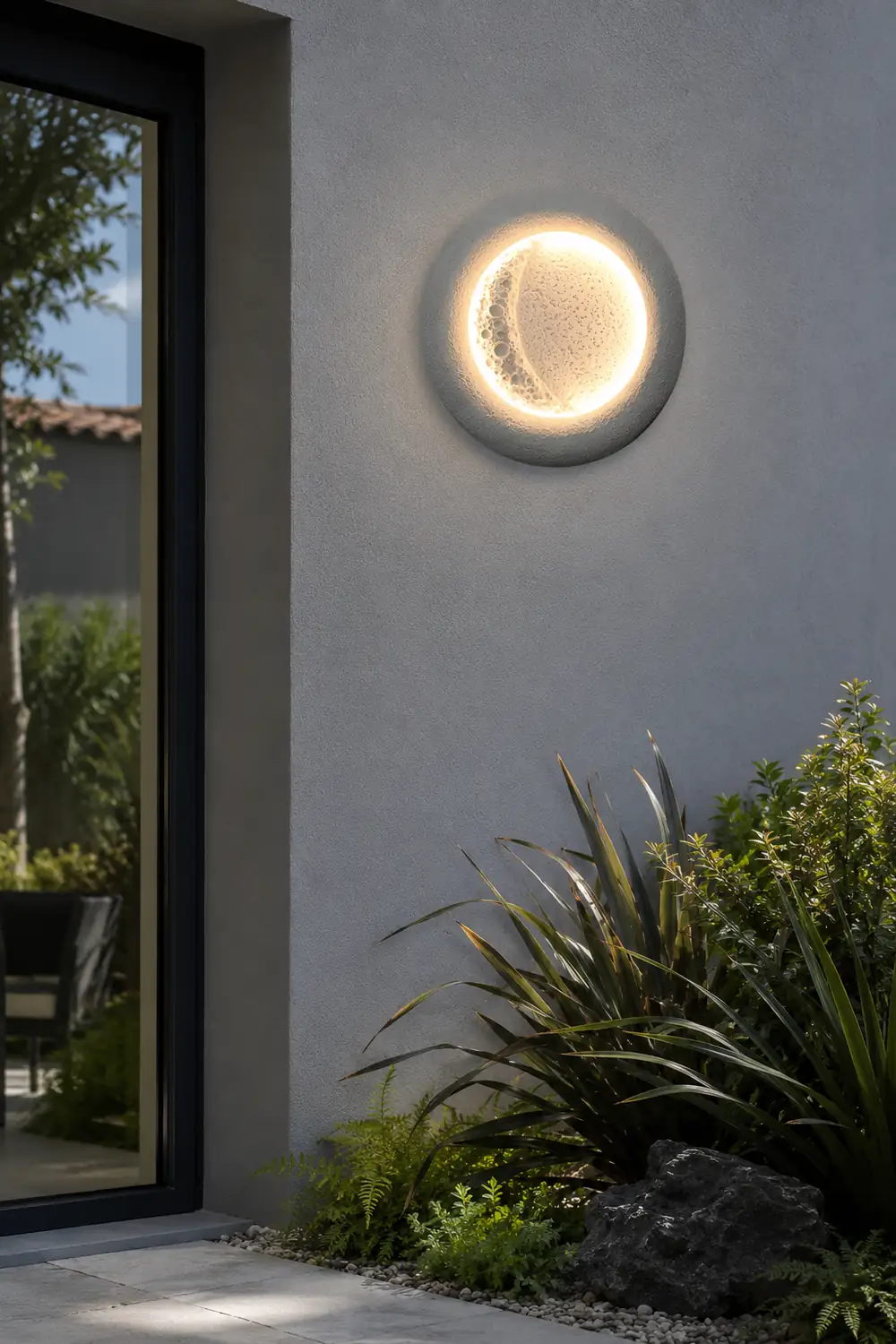 Creative Moon Shaped Waterproof LED 10W Modern Wall Lamp Exterior Decor - Lumpaz