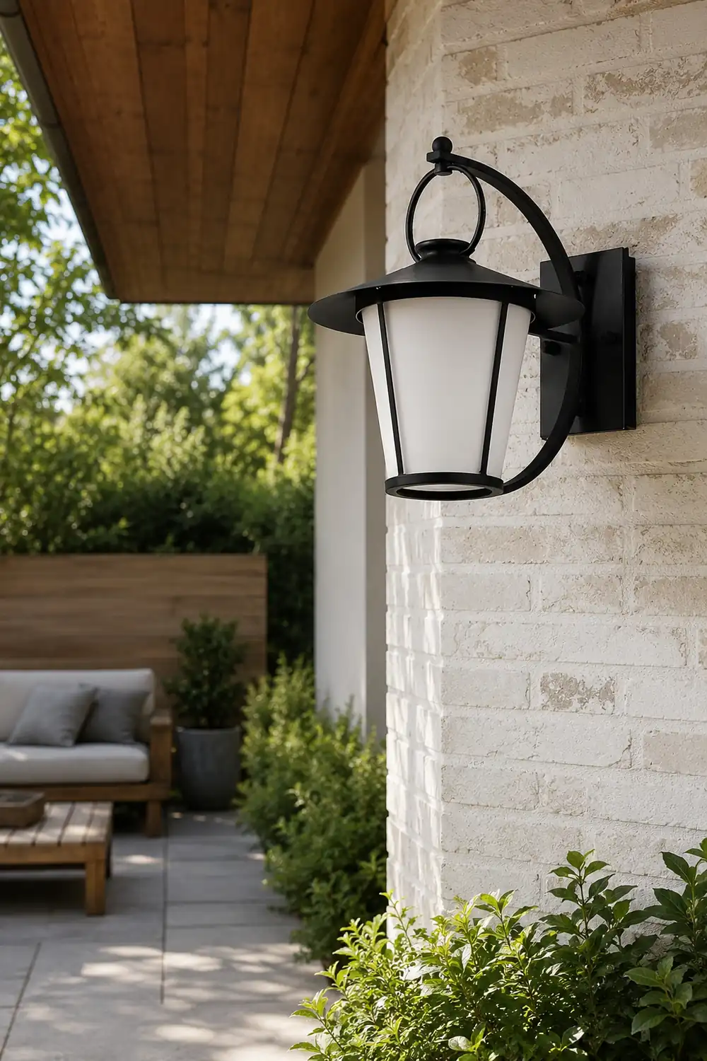 Waterproof Creative Round Glass Shade American Style Outdoor Wall Lamp - Lumpaz