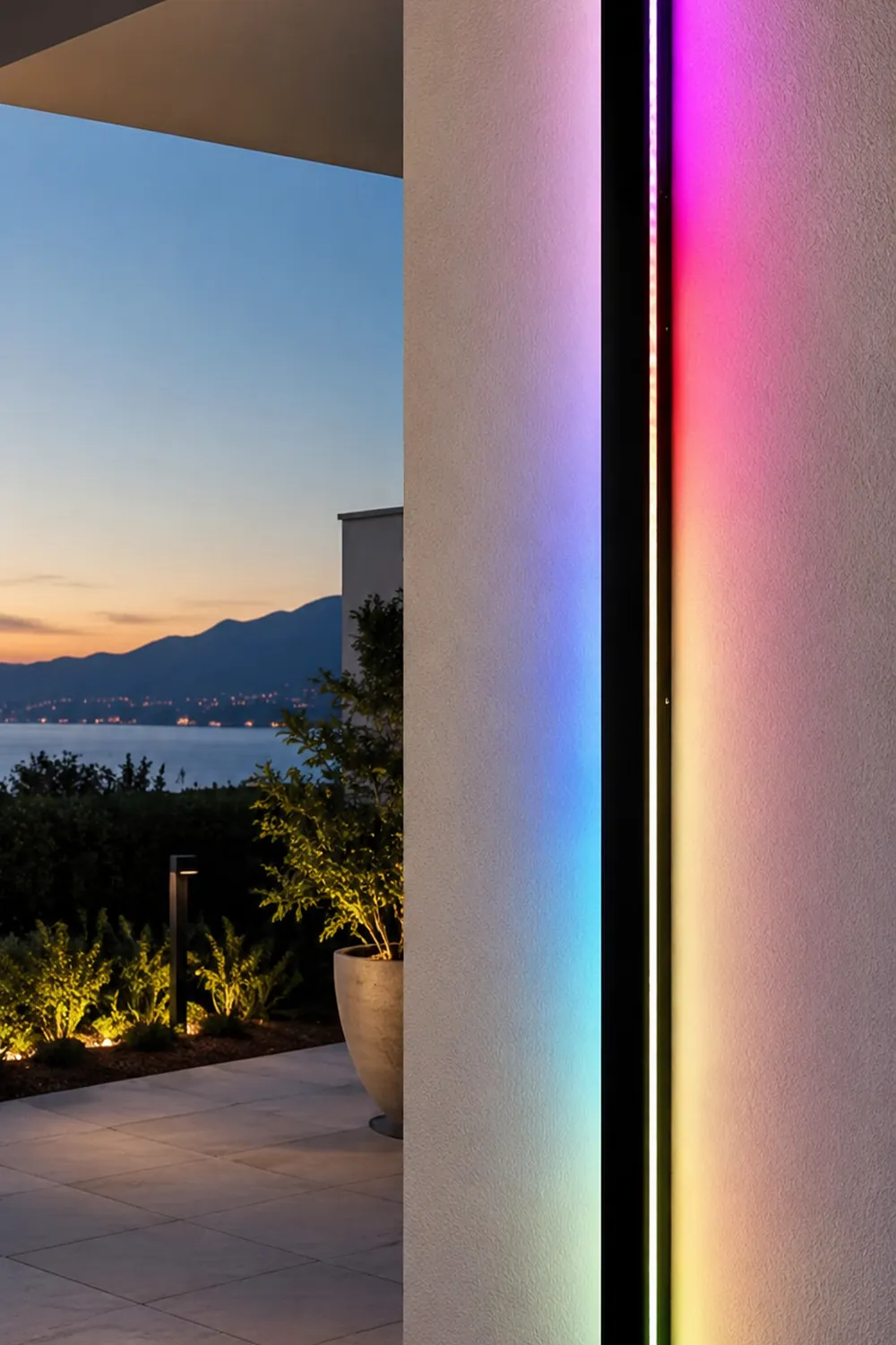 Black Long Strip LED RGB Outdoor Waterproof Wall Light - Lumpaz