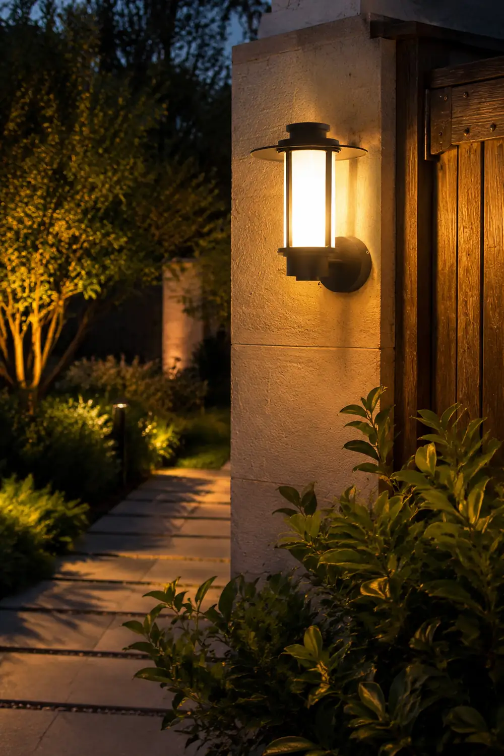 Top Hats Shape Aluminum LED Waterproof Black Retro Outdoor Wall Lights - Lumpaz