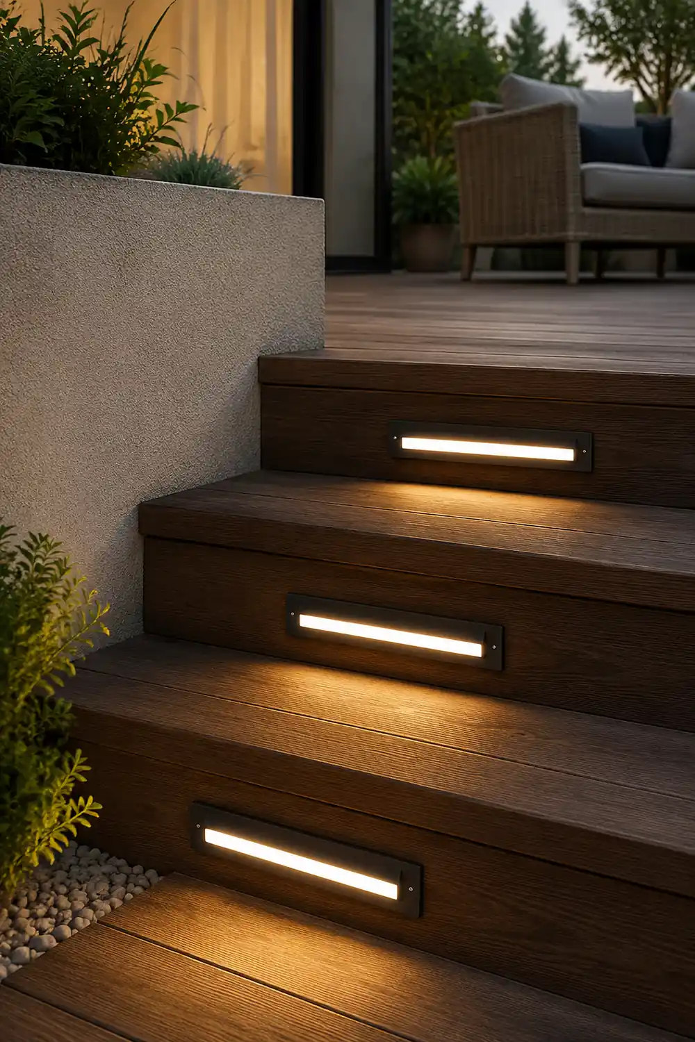 Long Strip Embedded Wall Light Corner Lights for Outdoor Garden Steps - Lumpaz