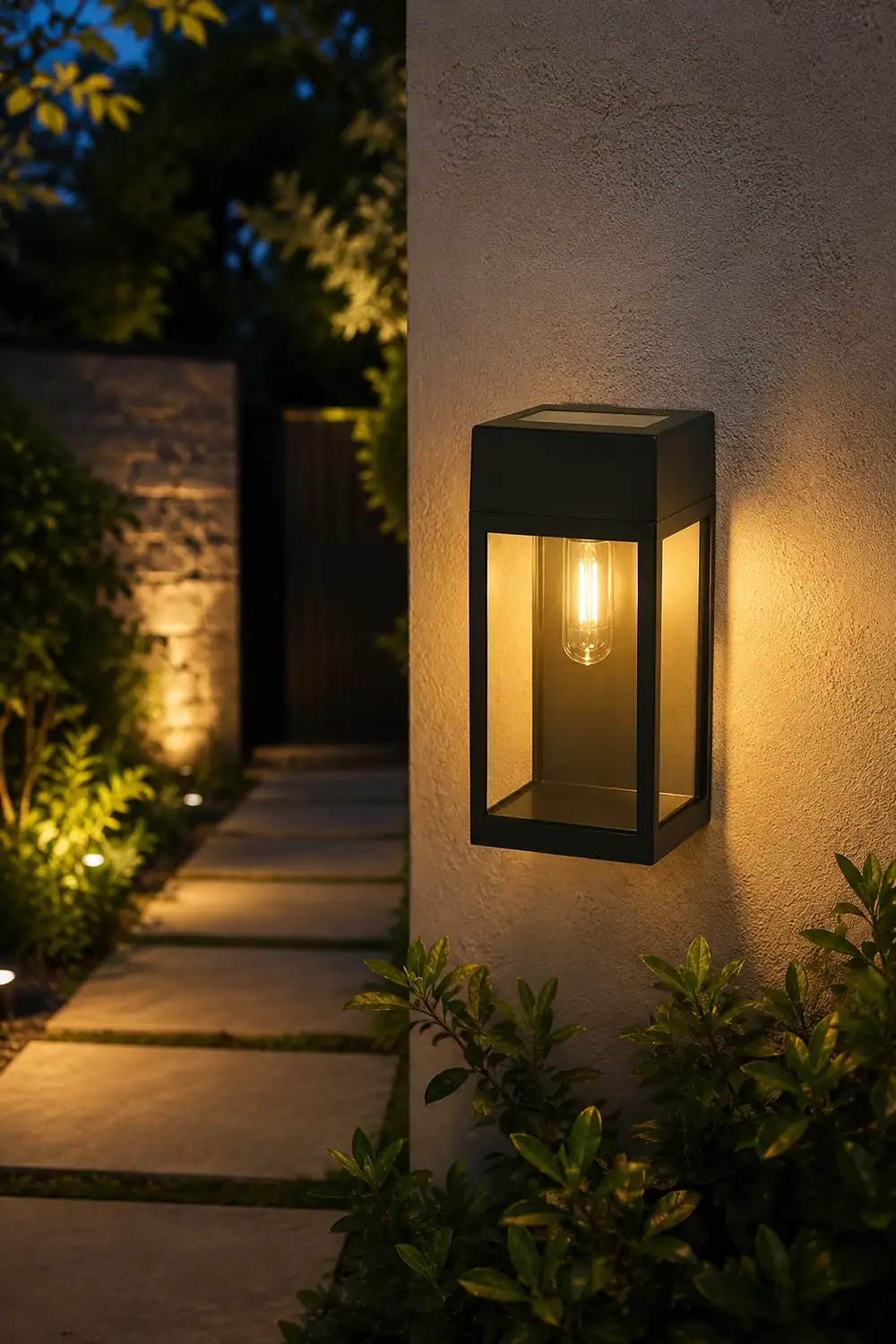 Rectangular Glass LED Waterproof Light-controlled Solar Wall Lamp - Lumpaz