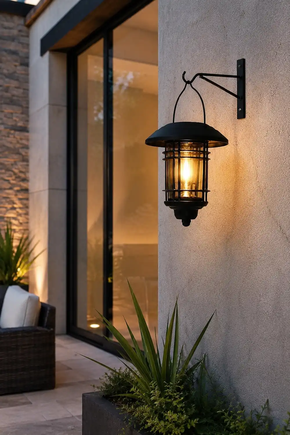 Industrial Style Solar Outdoor Wall Lights Wall Sconce Lighting LED Wall Lamp - Lumpaz