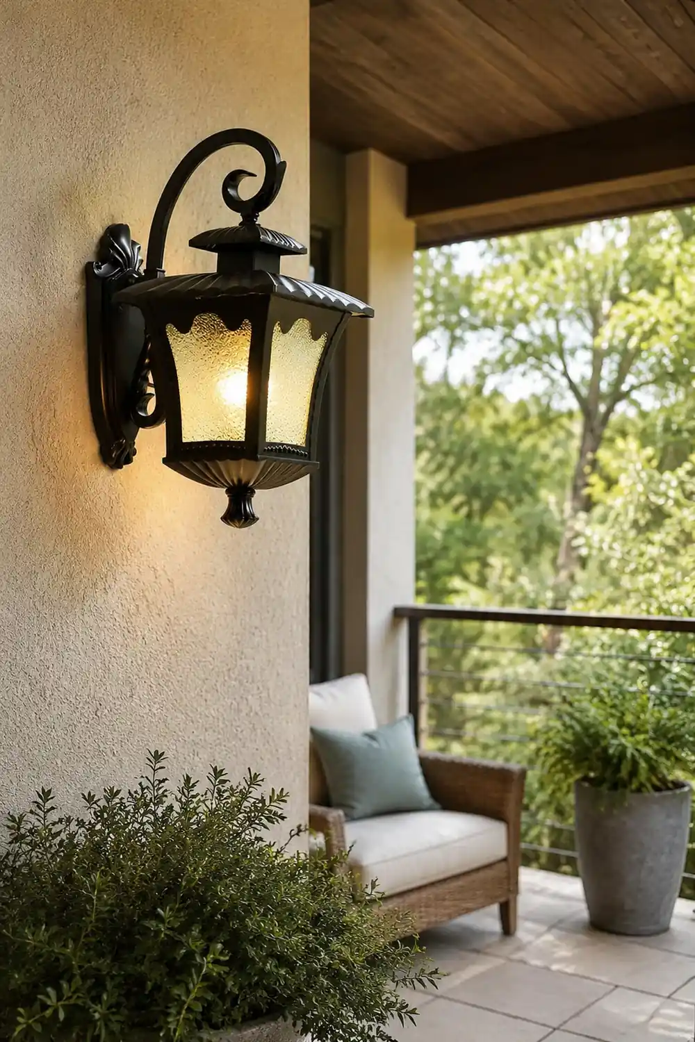 Creative Retro Glass Lantern Waterproof LED European-style Wall Lamp - Lumpaz
