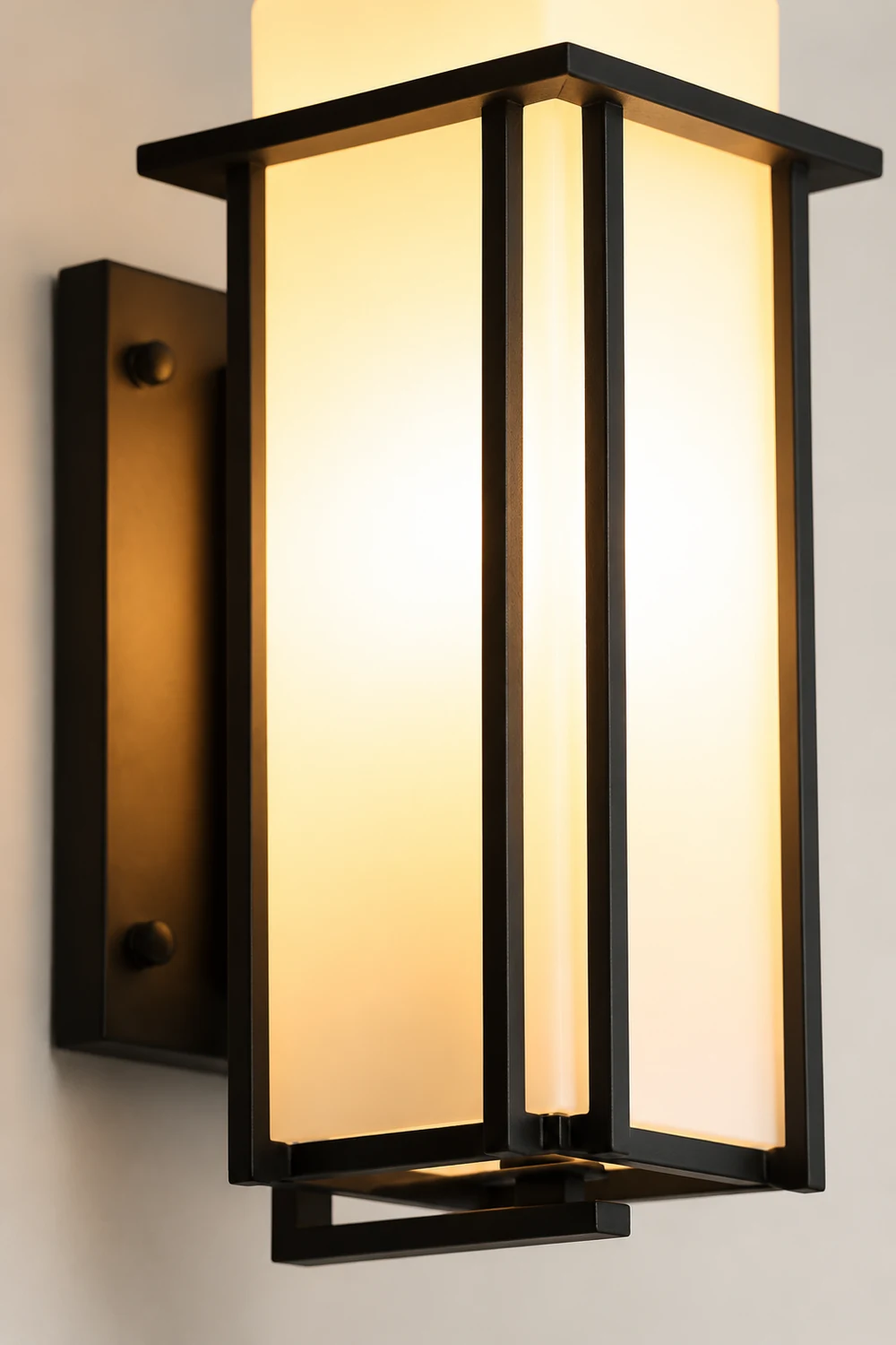 Square Waterproof LED Black Retro Outdoor Wall Lamp Exterior Lights - Lumpaz