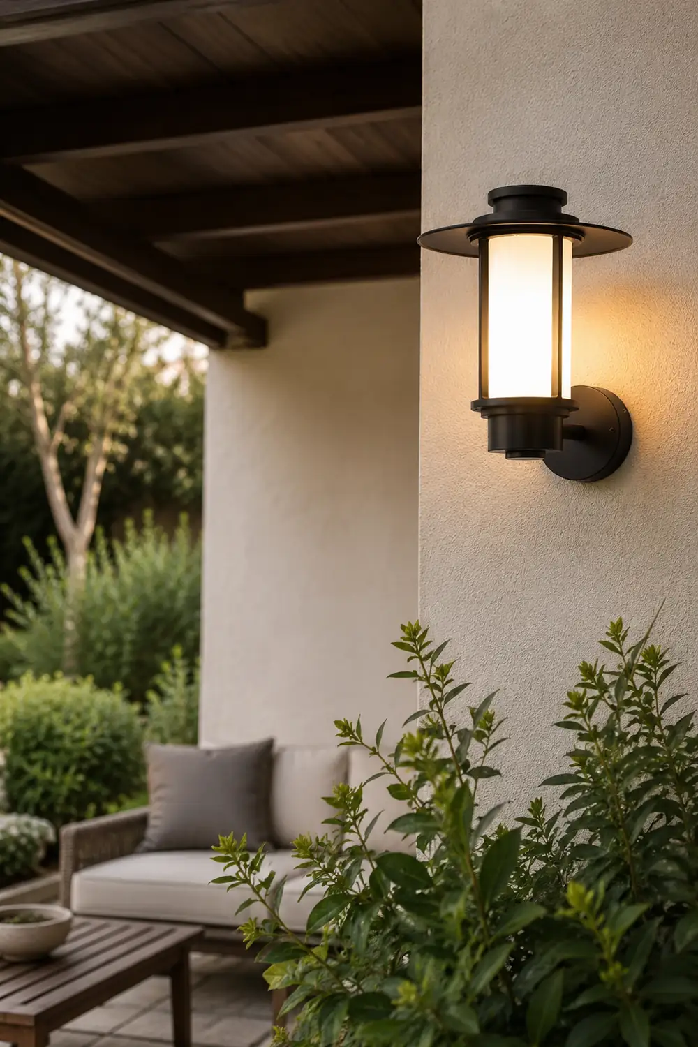 Top Hats Shape Aluminum LED Waterproof Black Retro Outdoor Wall Lights - Lumpaz