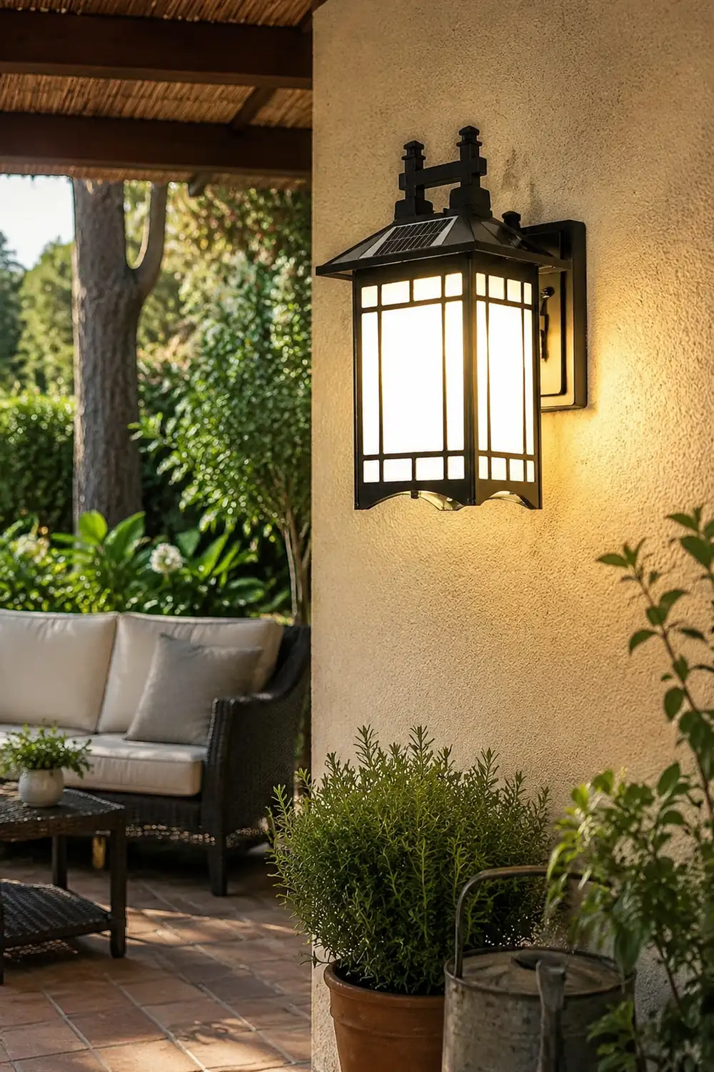 Retro Waterproof LED Vintage Solar Wall Lamp with Remote Wall Sconce Lighting - Lumpaz
