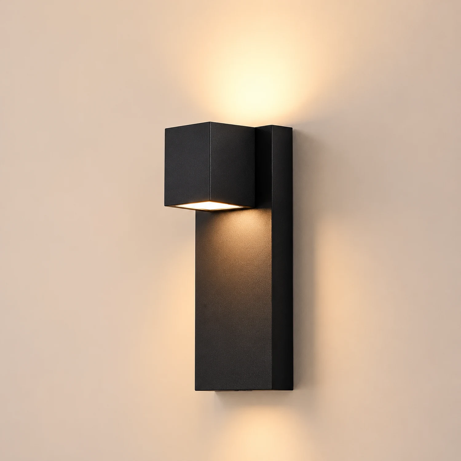 Square Waterproof LED Up and Down Lights Modern Outdoor Wall Lamp Wall Sconce Lighting - Lumpaz