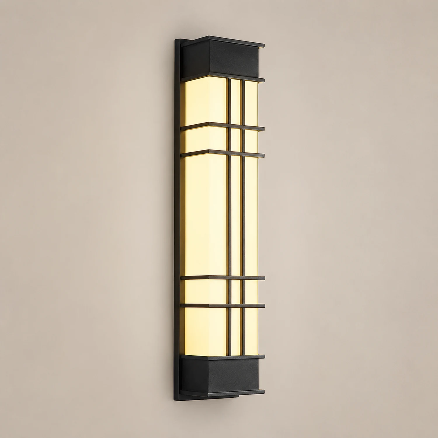 Retro Rectangular Waterproof LED Black Traditional Outdoor Wall Lamp - Lumpaz