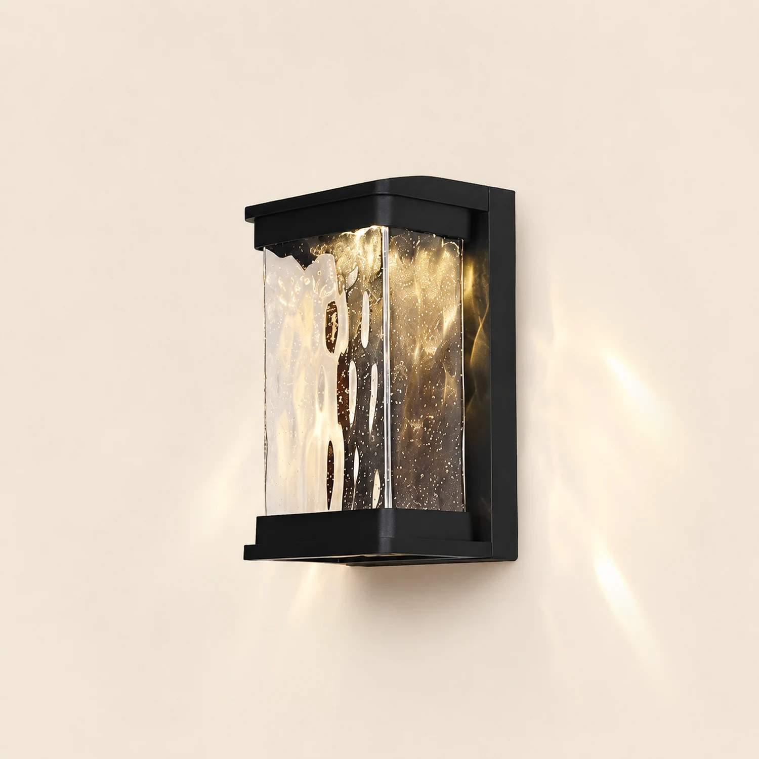 Waterproof Creative Glass LED Black Modern Outdoor Wall Sconce Lighting - Lumpaz