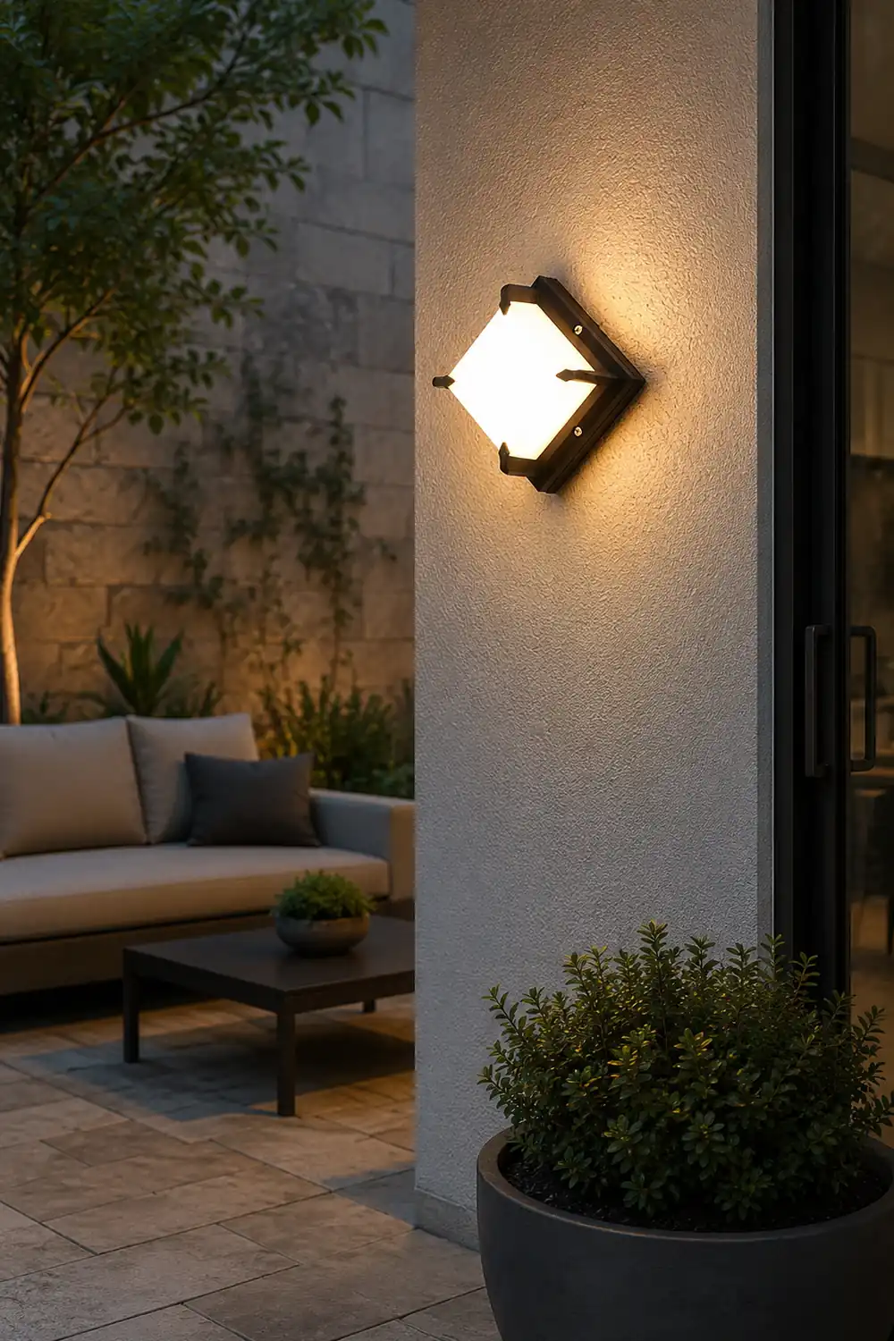 Modern Minimalist Outdoor Waterproof LED Wall Light for Patio Balcony Garden - Lumpaz