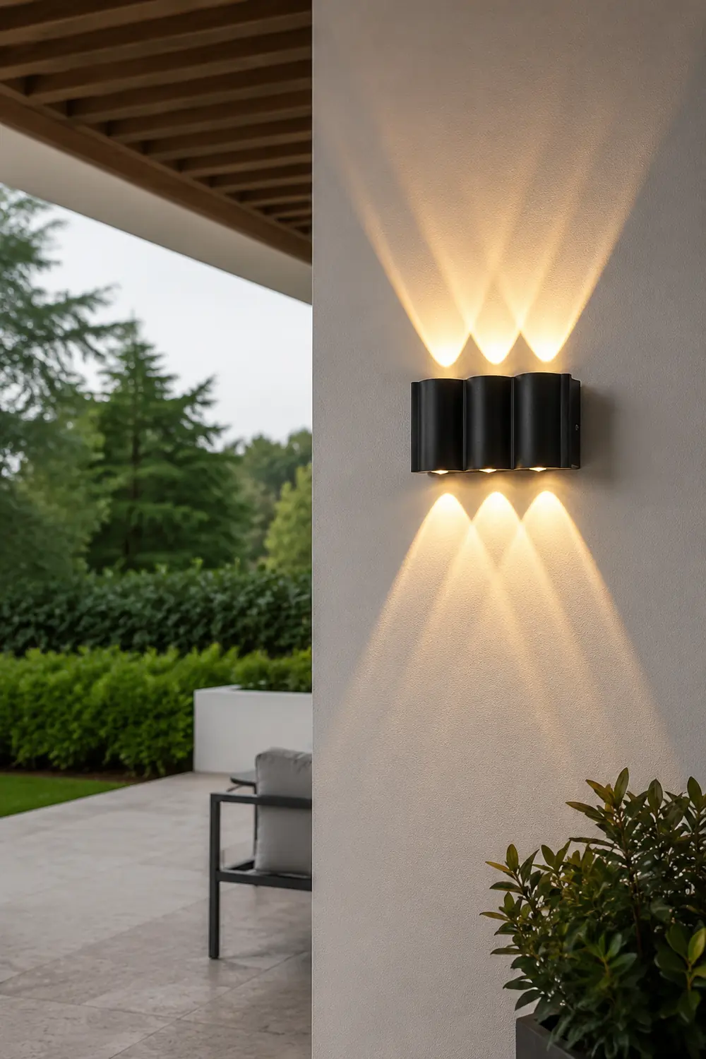 Creative Wave Arc Design Up and Down Lights LED Outdoor Wall Lights Wall Sconces Waterproof - Lumpaz