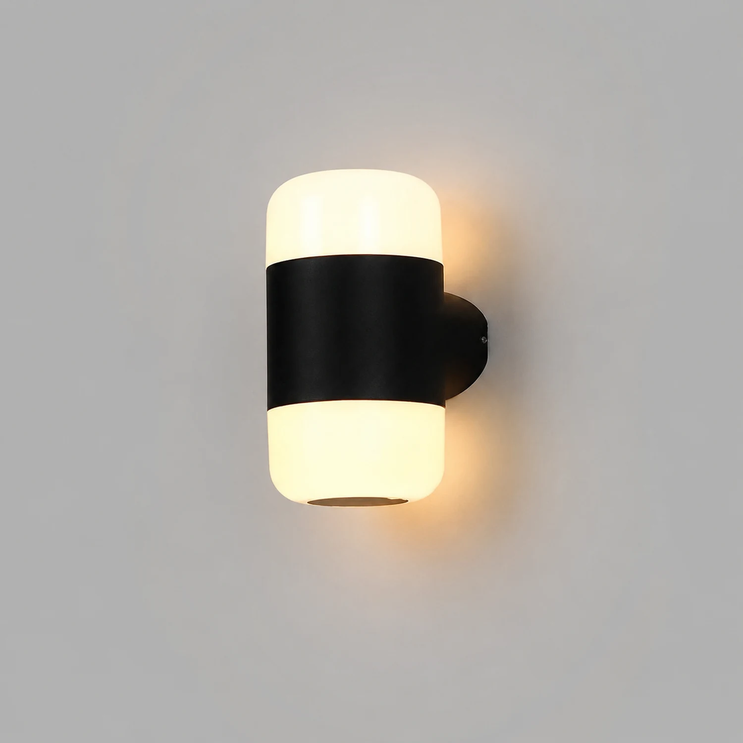 Round Up and Down Light LED Waterproof Black Modern Outdoor Wall Lamp - Lumpaz