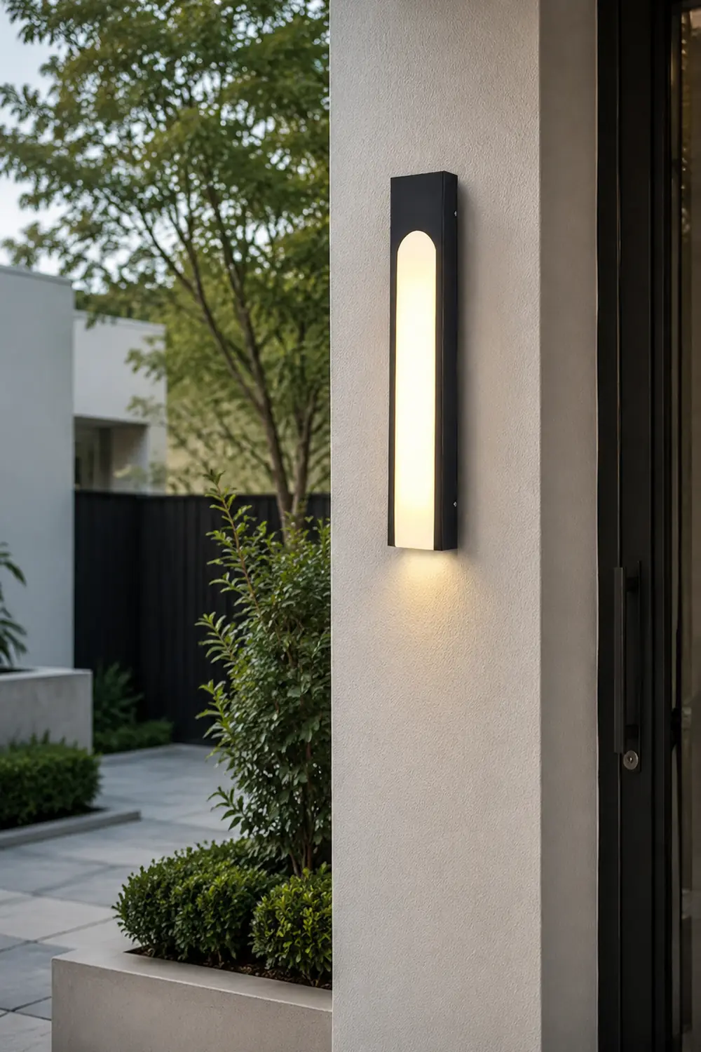 Arched Trapezoid Waterproof Black LED Modern Outdoor Wall Lights Wall Lamp - Lumpaz