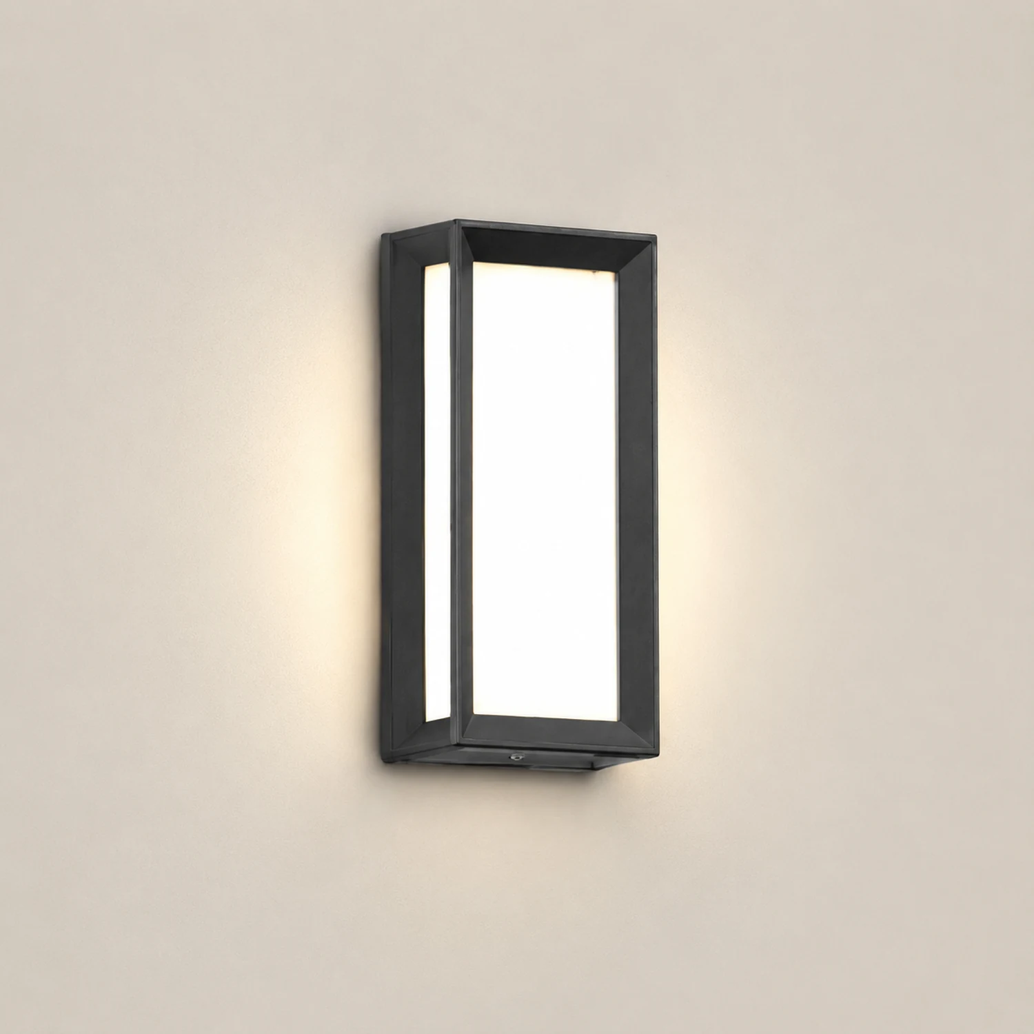 Unique Rectangular Frame Waterproof Black Modern Outdoor Wall Lights - Lumpaz