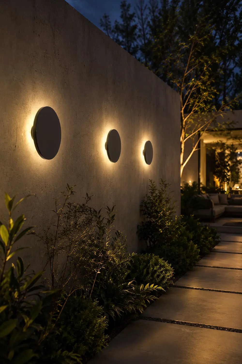 Flat Square Round LED Waterproof Black Modern Outdoor Wall Lights Wall Lamp - Lumpaz