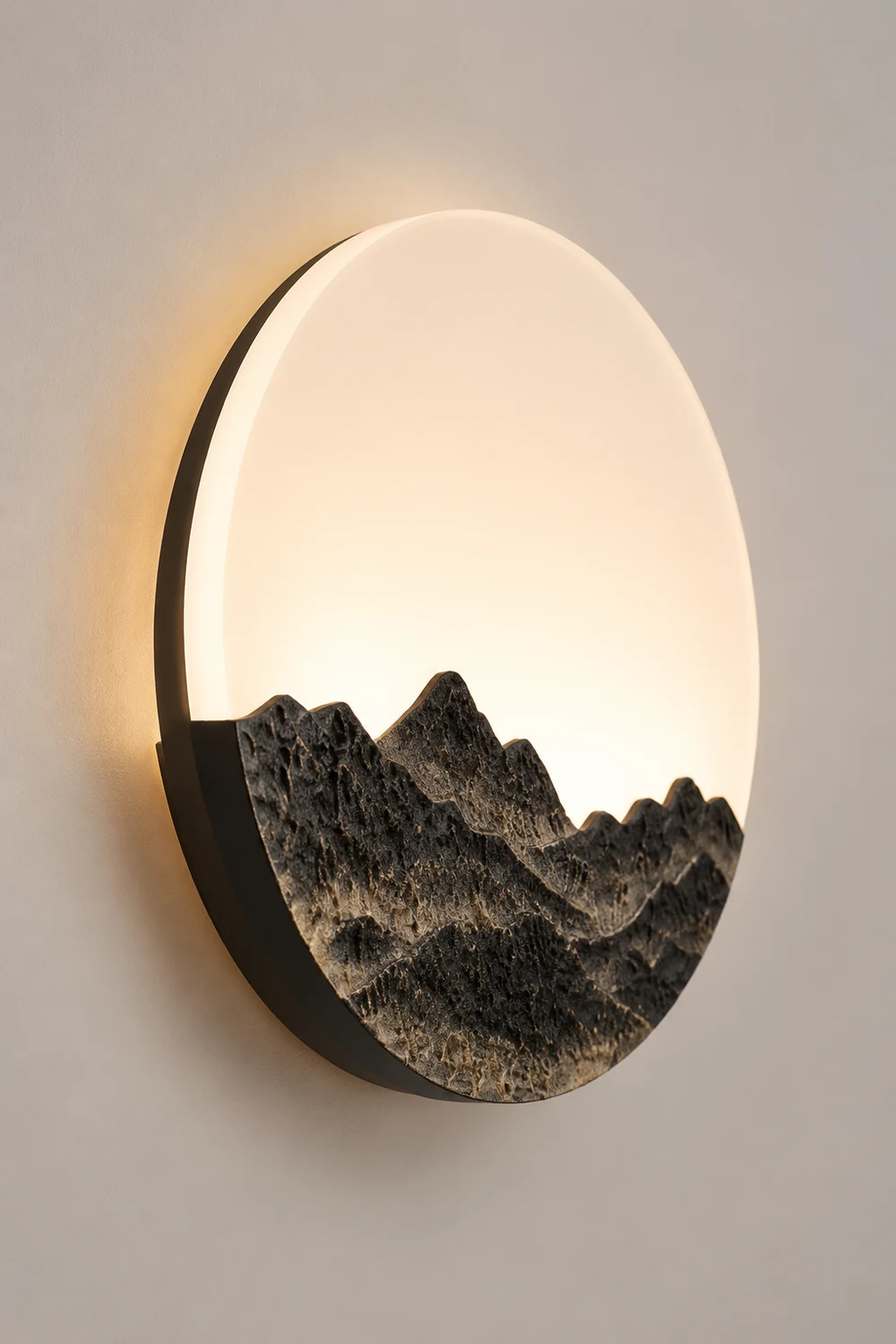 Round Creative Mountain Scenery LED Waterproof Modern Outdoor Wall Lamp - Lumpaz
