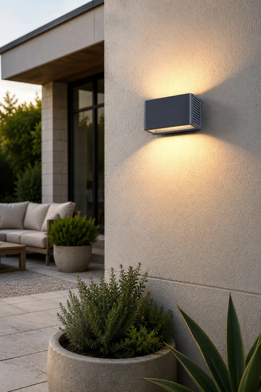 Rectangle LED Waterproof Nordic Up and Down Lights Outdoor Wall Lights Sconces - Lumpaz