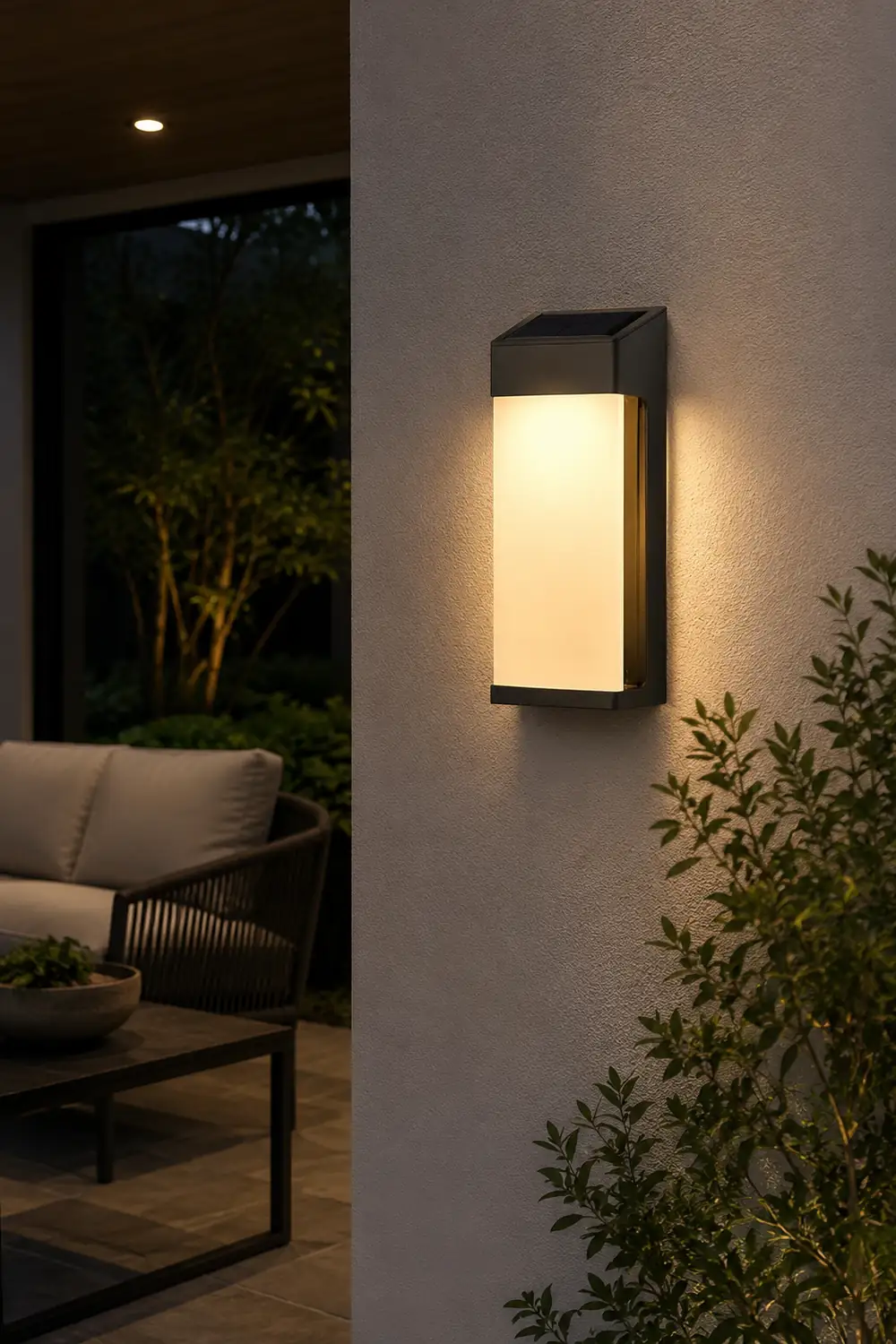 2 Pcs Rectangular LED Light-controlled Waterproof Outdoor Solar Sconce Lighting - Lumpaz
