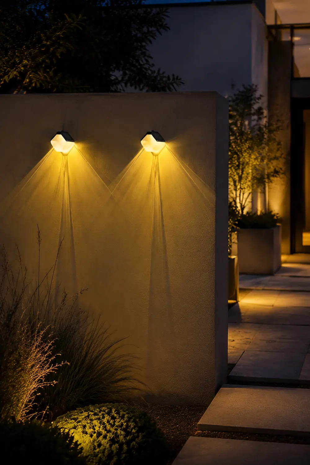 2Pcs Waterproof LED Multi Color Light Modern Solar Wall Washer Light - Lumpaz
