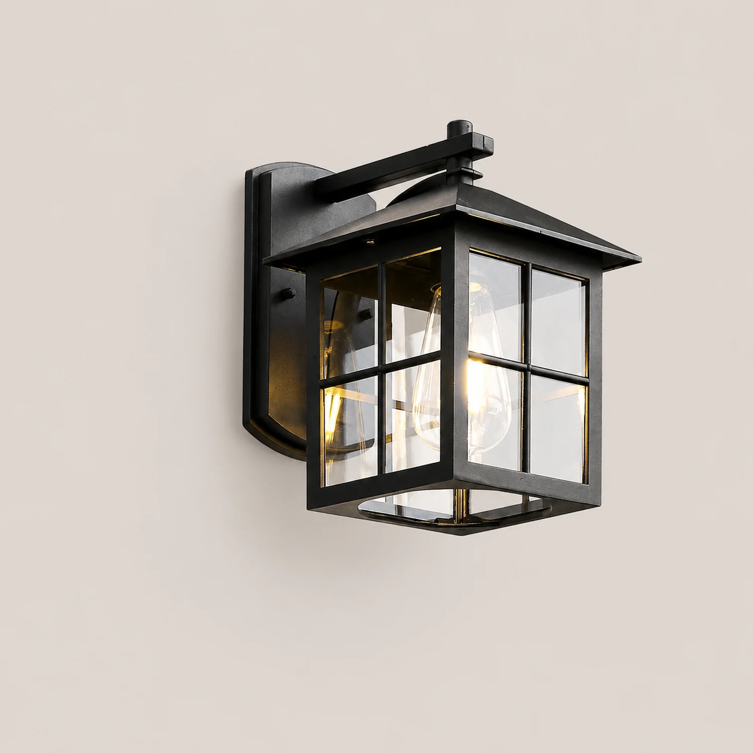 Minimalist Square Glass Lampshade Waterproof Modern Outdoor Lanterns - Lumpaz