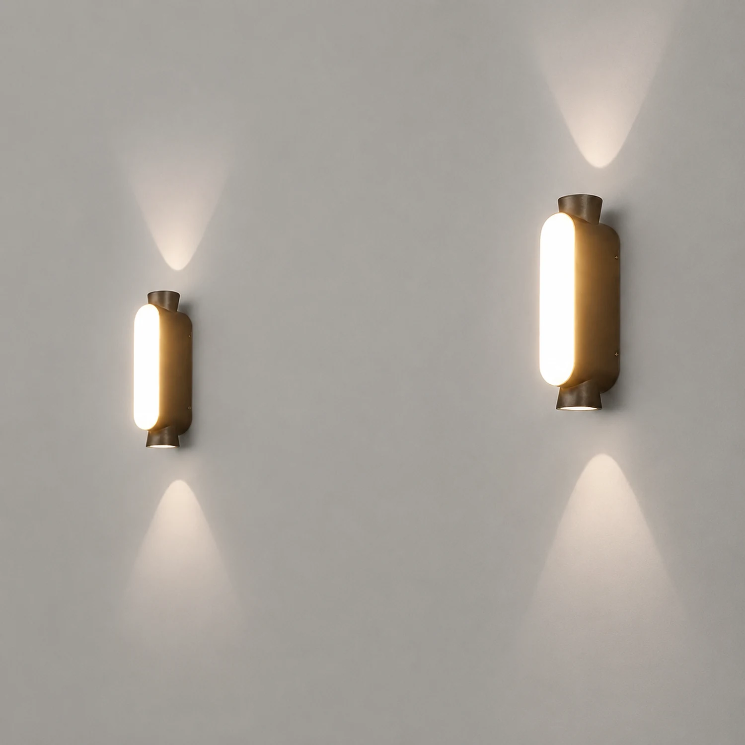 Waterproof LED Up and Down Lights Black Modern Outdoor Wall Sconce Lighting - Lumpaz