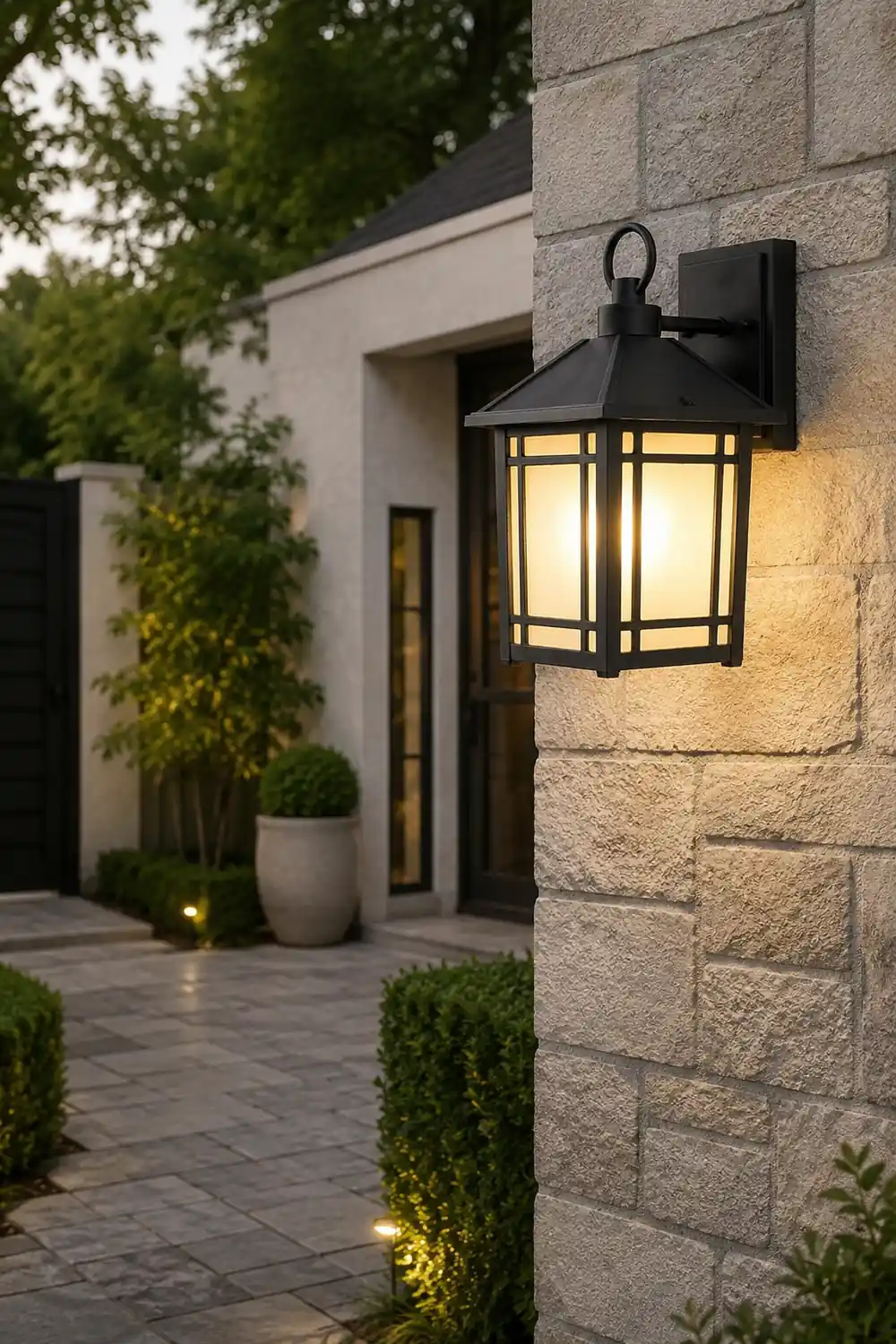LED Outdoor Induction Exterior Wall Light Waterproof Wall Light with Light Sensing - Lumpaz