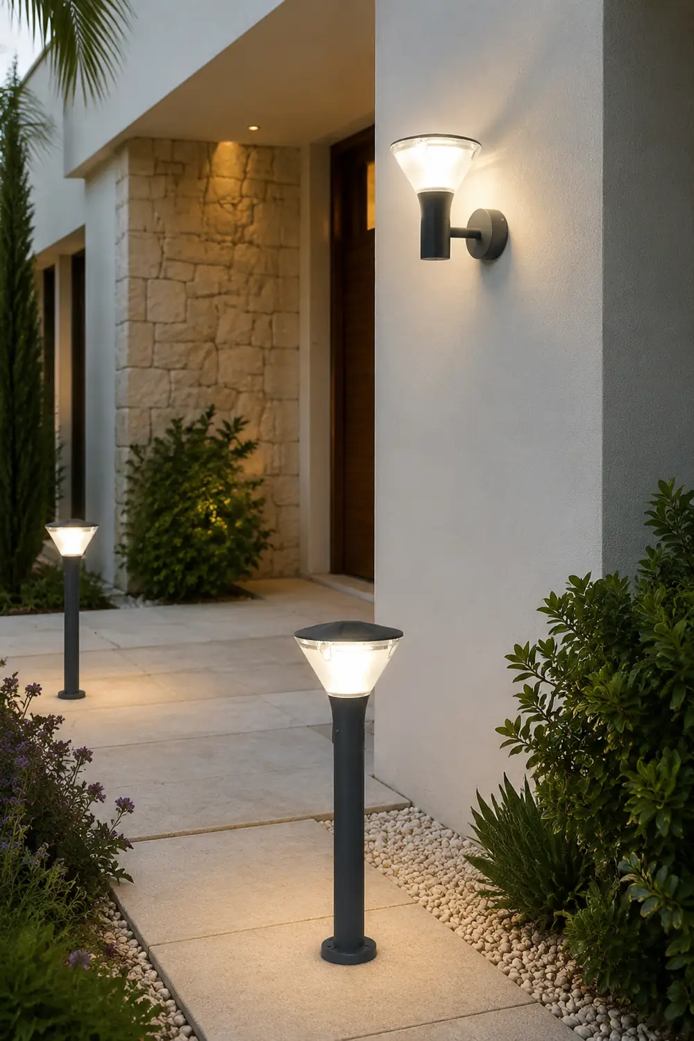Round LED Waterproof Nordic Sconces Wall Lamp Outdoor Lights Path Lights - Lumpaz