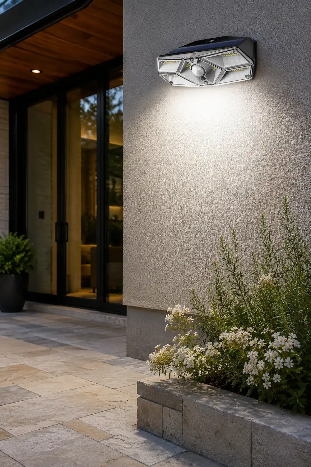 Solar Energy Wall Lamp Motion Sensor LED Outdoor Wall Sconces Lighting - Lumpaz